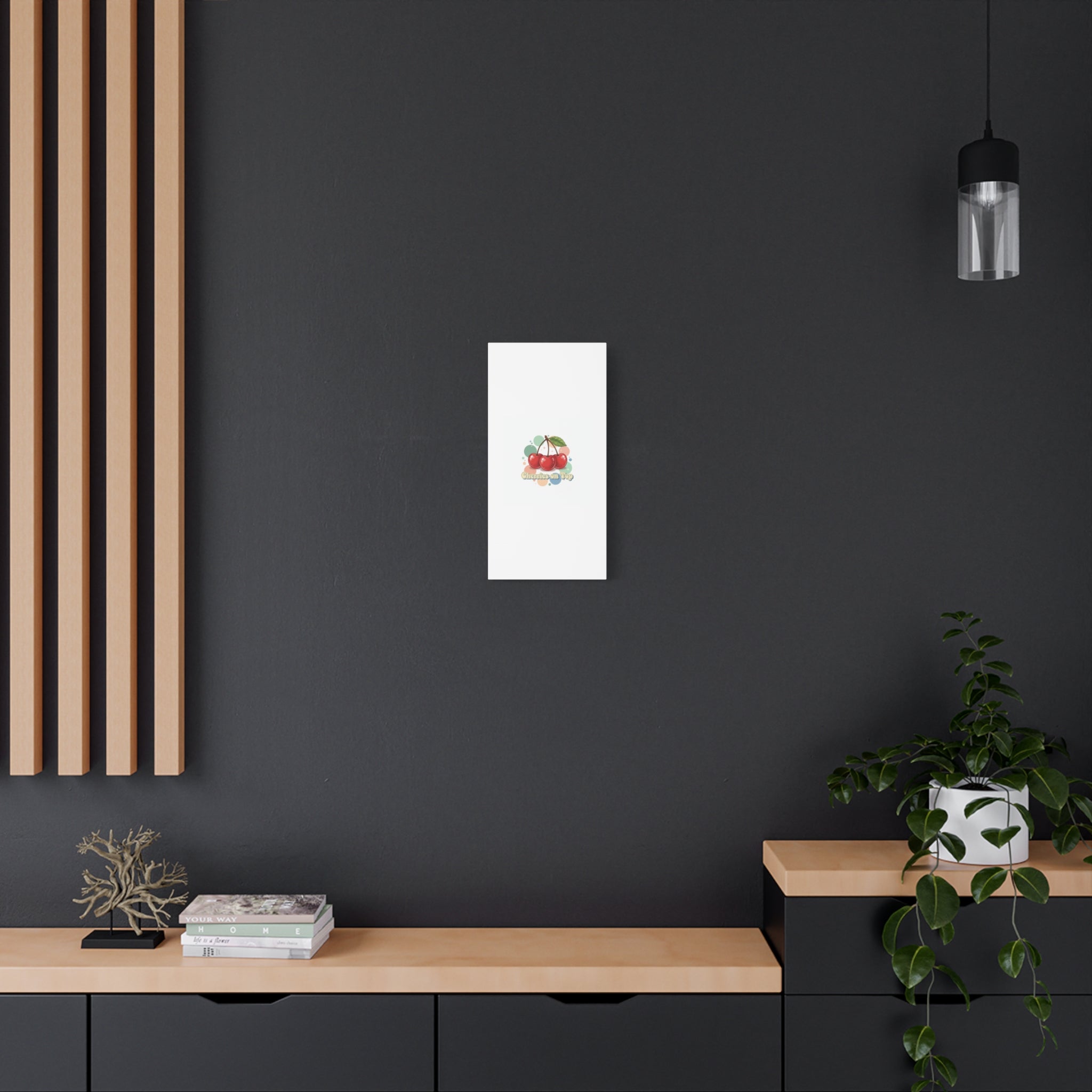 Cherries on Top Canvas | Retro Kawaii Fruit Wall Art