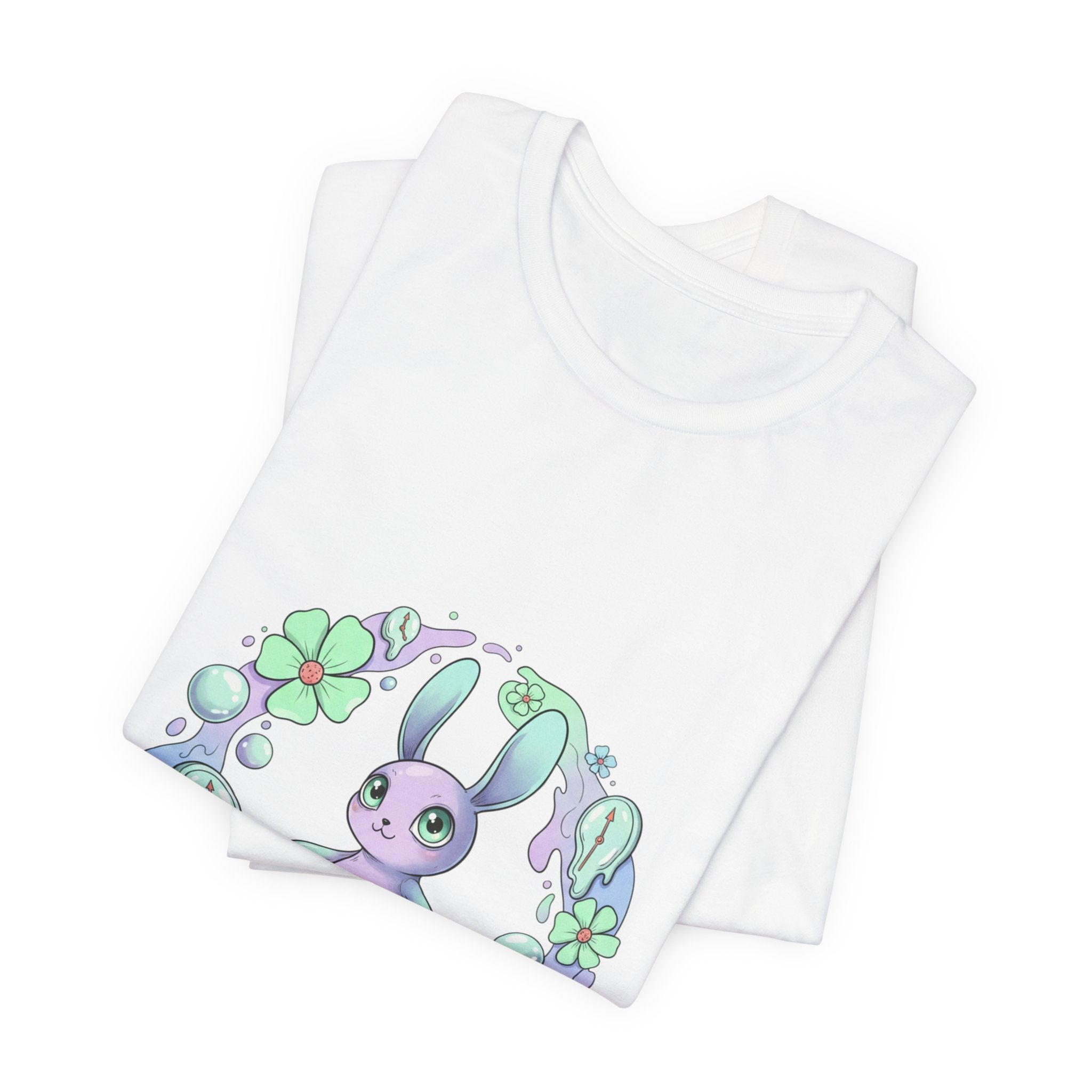 Pastel Bunny Wreath Tee | micro-surrealism, weirdcore graphic