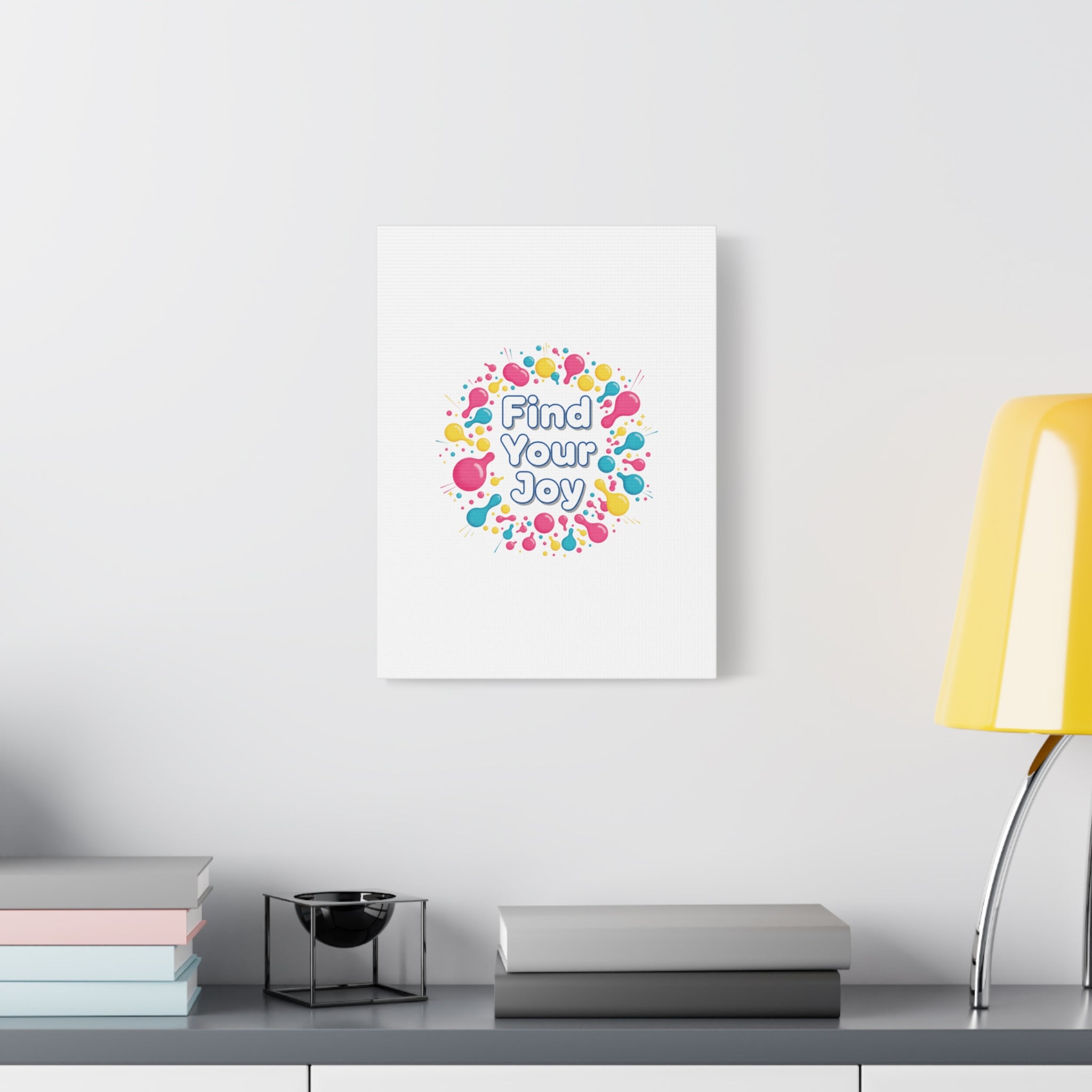 Find Your Joy Canvas | Dopamine Decor, Neon Gradient Squiggle Art