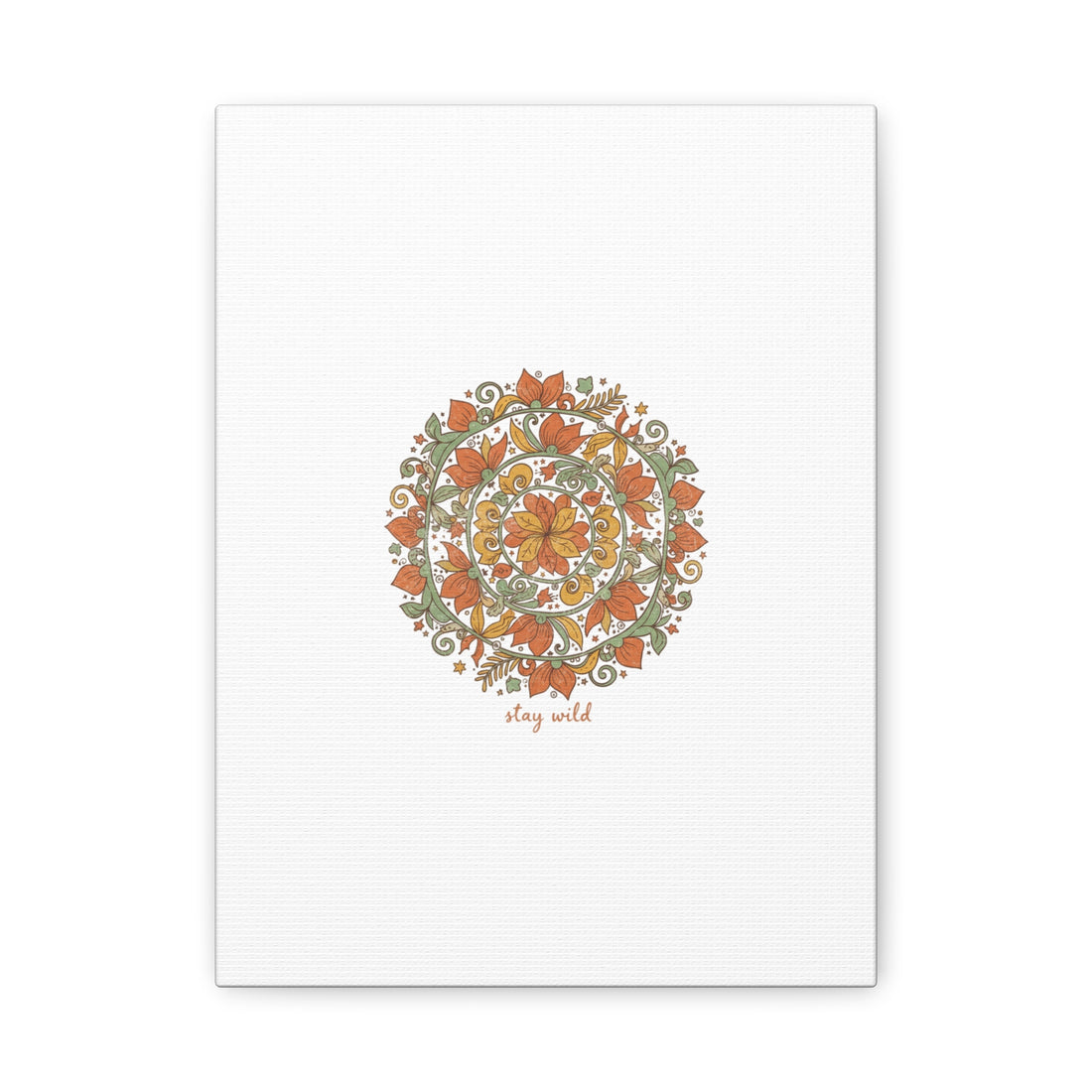 Stay Wild Mandala Canvas, Boho Paisley Wall Art | Artisanal Boho Print