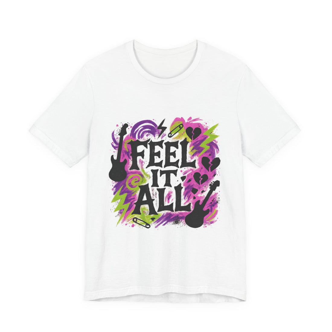 Feel It All Graphic Tee — Retro Music & Emotion Band Shirt