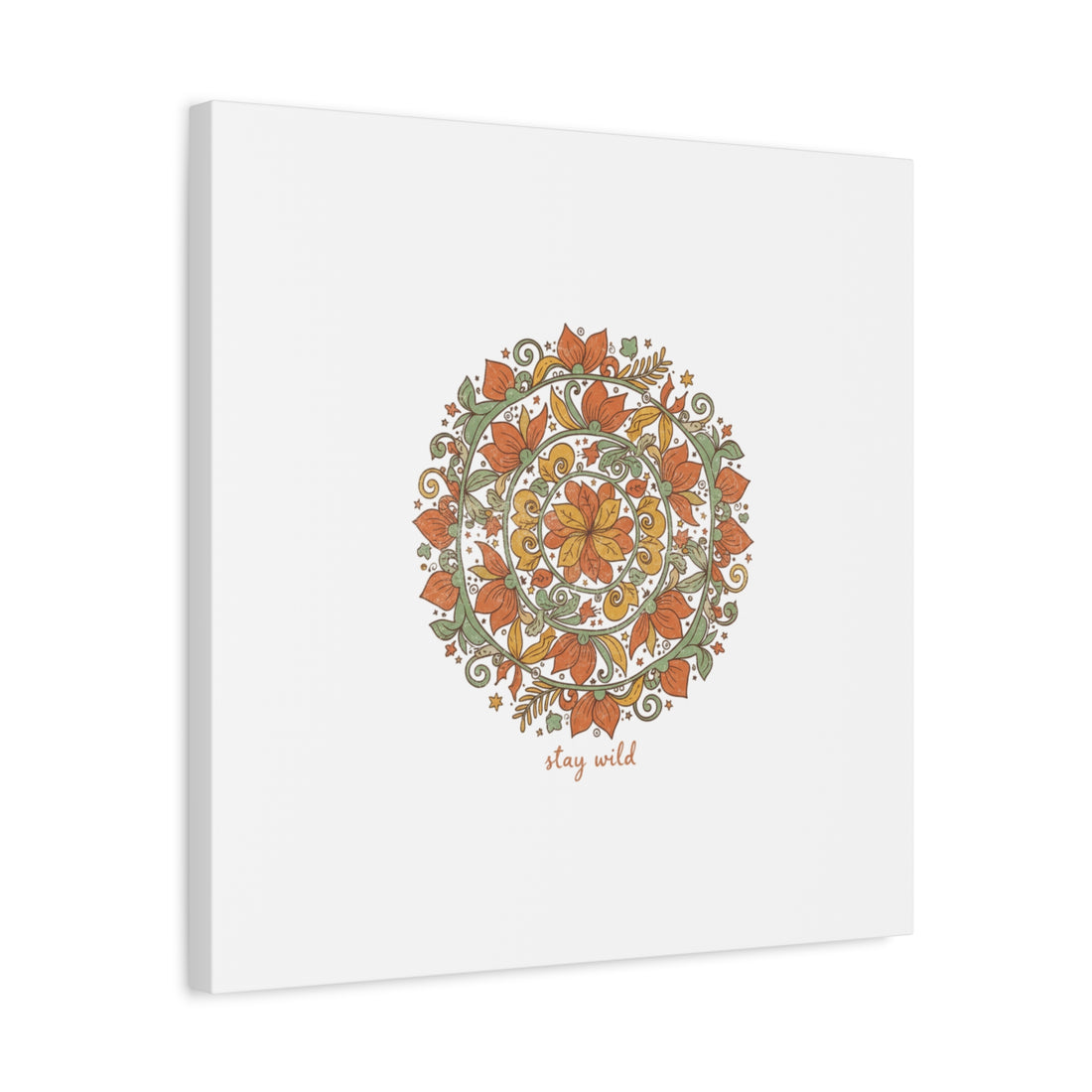 Stay Wild Mandala Canvas, Boho Paisley Wall Art | Artisanal Boho Print
