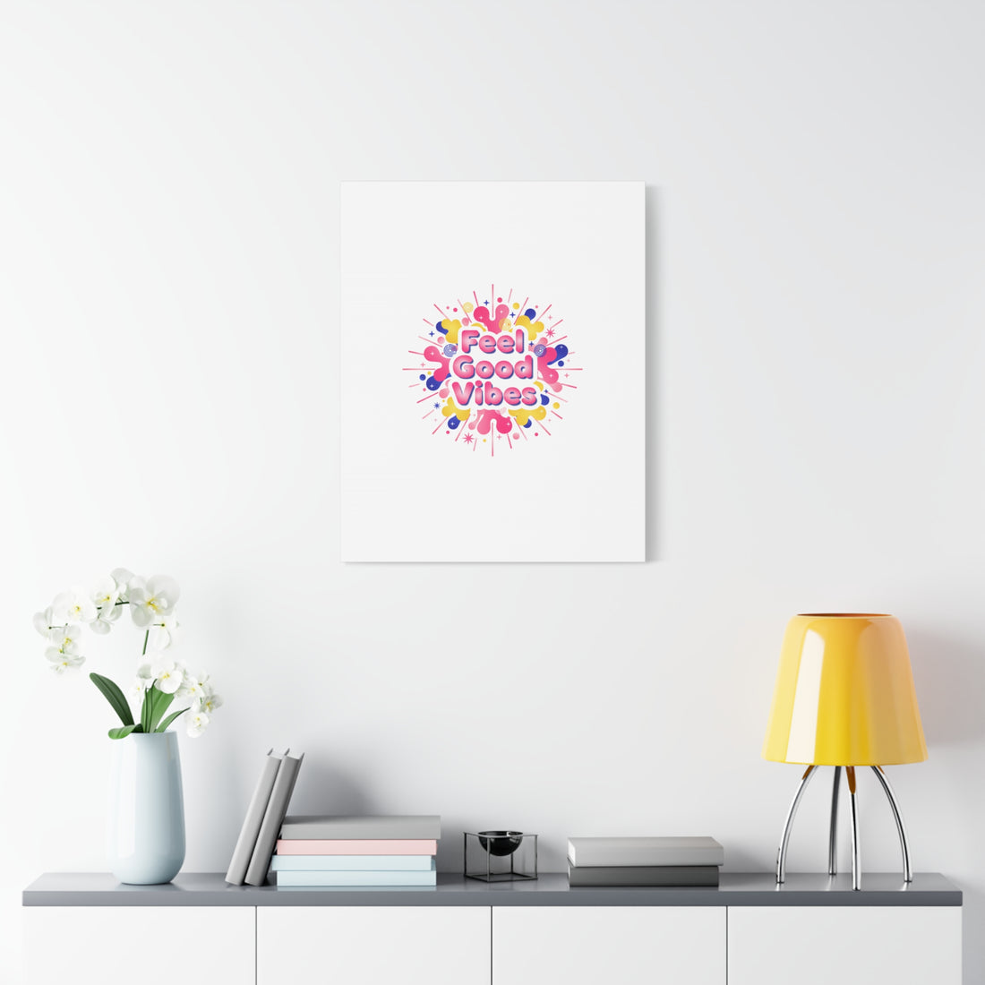 Feel Good Vibes Canvas | Dopamine Decor, Neon Gradient Squishy Art