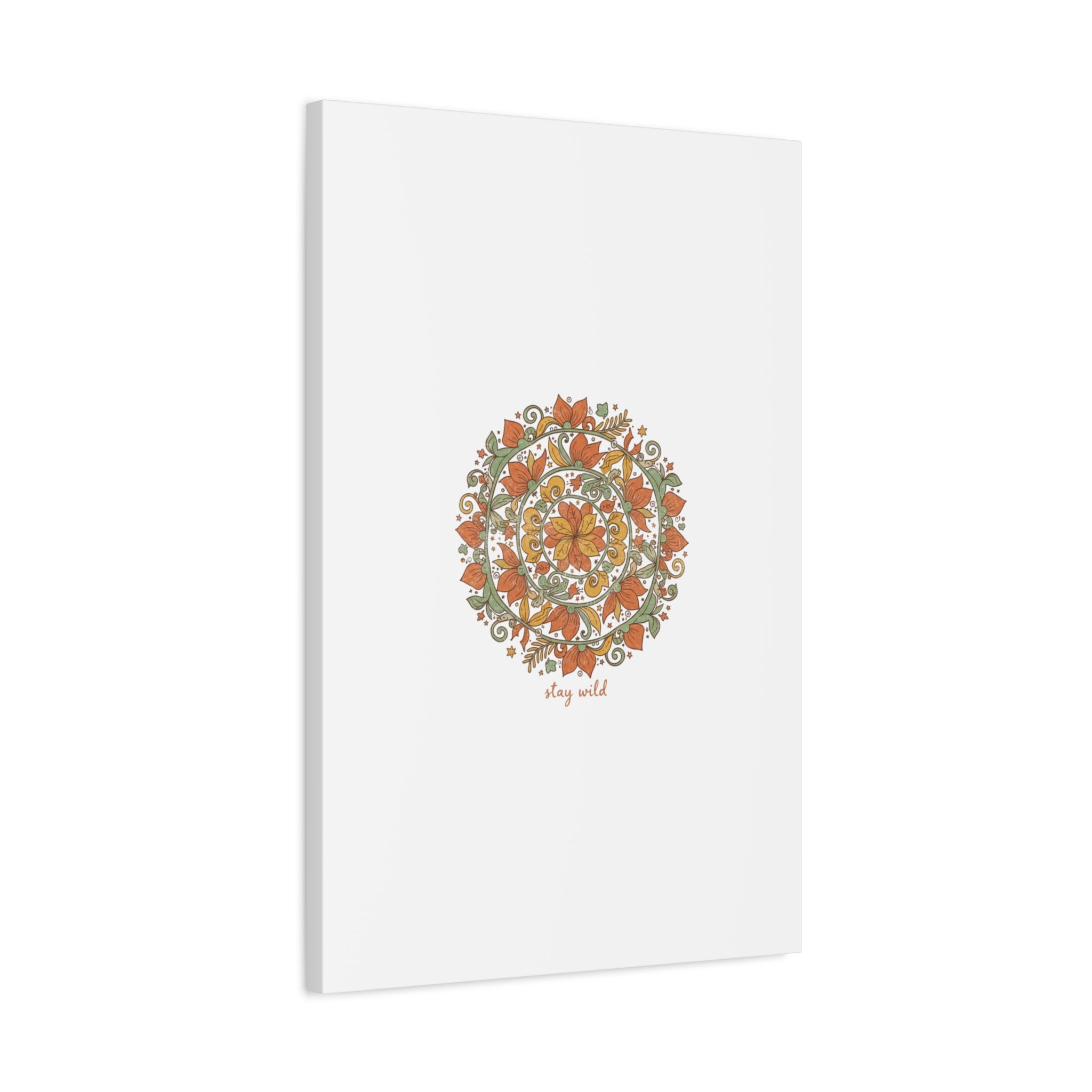 Stay Wild Mandala Canvas, Boho Paisley Wall Art | Artisanal Boho Print