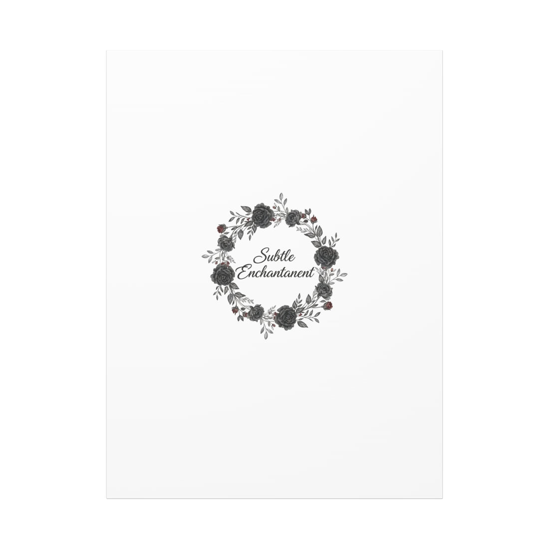 Moon Rose Wreath Canvas, Romantic Gothic Lite, Soft Goth Floral Wall Art