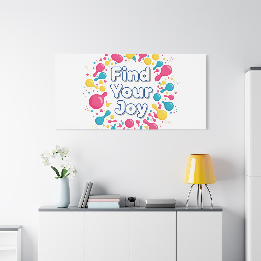 Find Your Joy Canvas | Dopamine Decor, Neon Gradient Squiggle Art