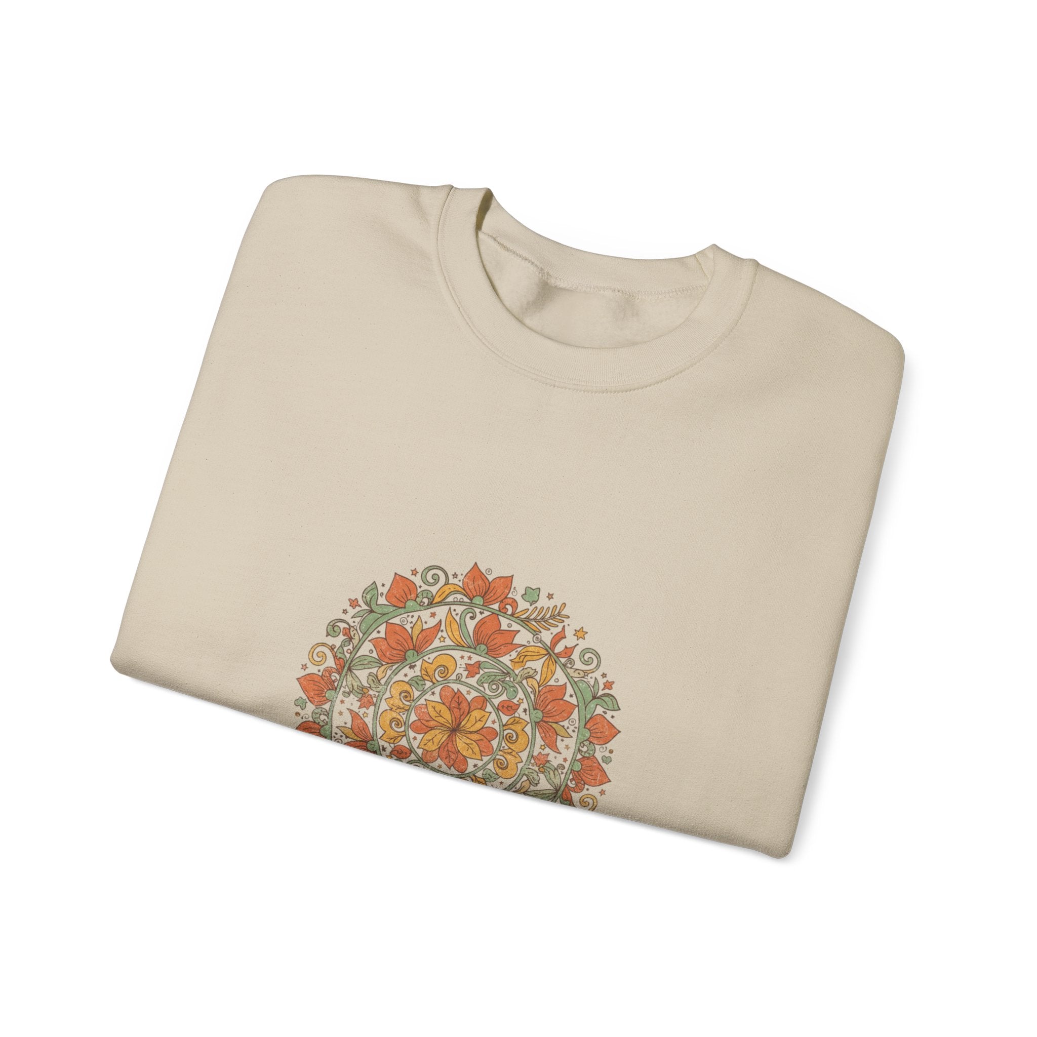 Boho Mandala Sweatshirt, mandala pattern print, vintage paisley design