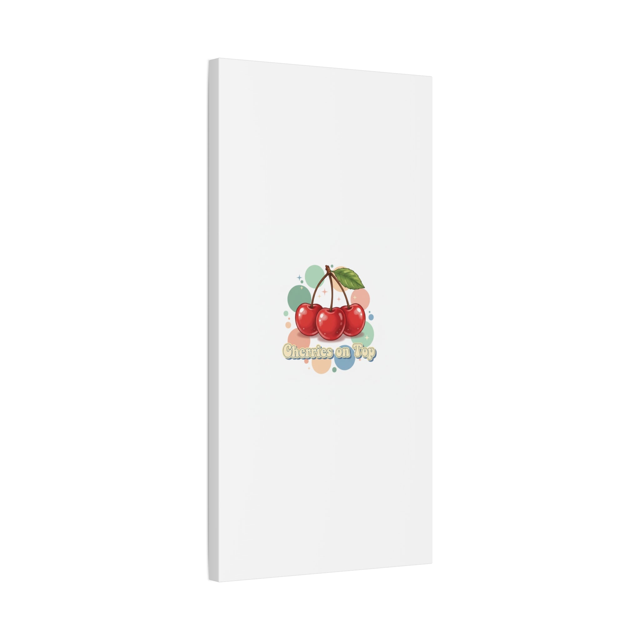 Cherries on Top Canvas | Retro Kawaii Fruit Wall Art