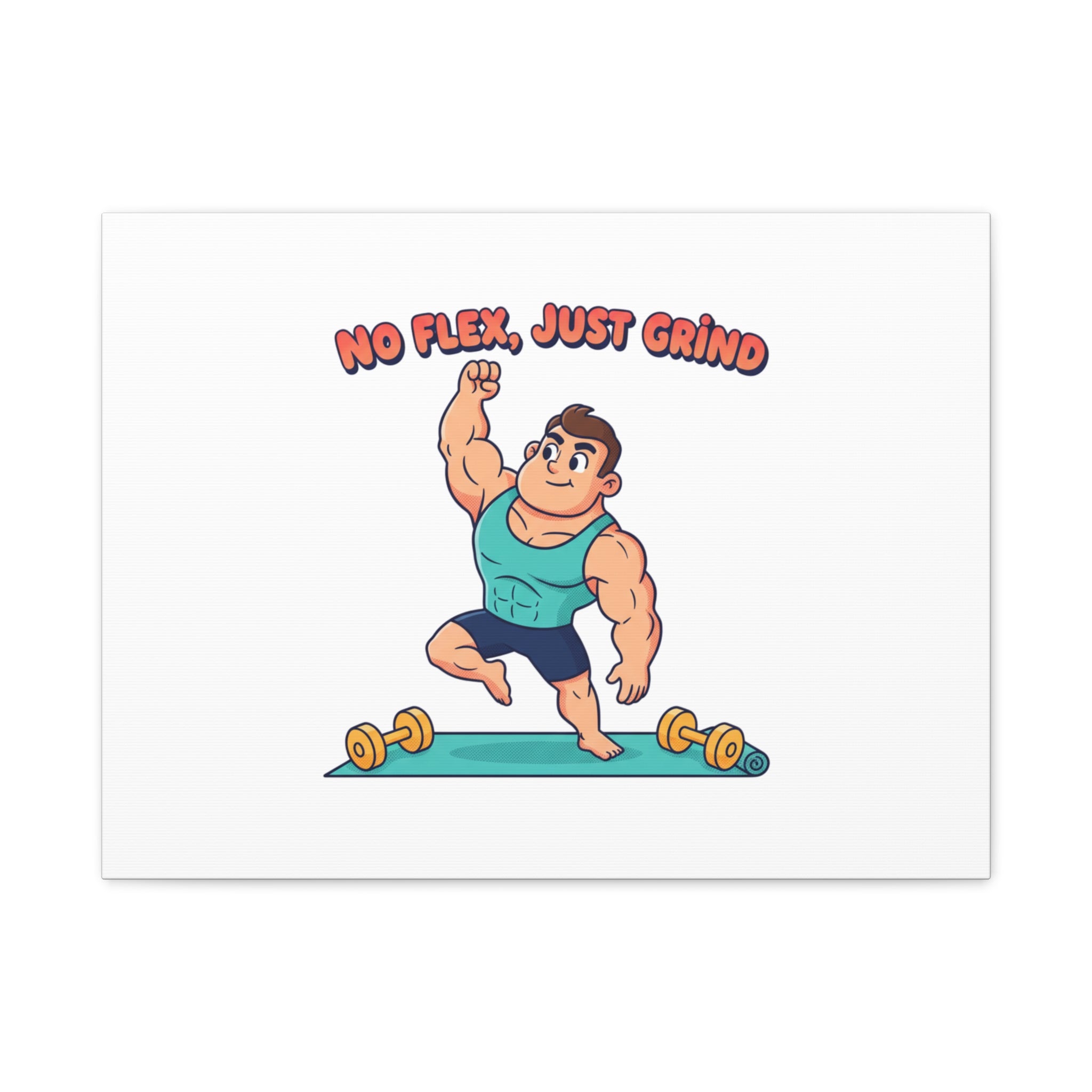 No Flex Just Grind canvas, Gymtimidation humor wall art | start small fitness décor