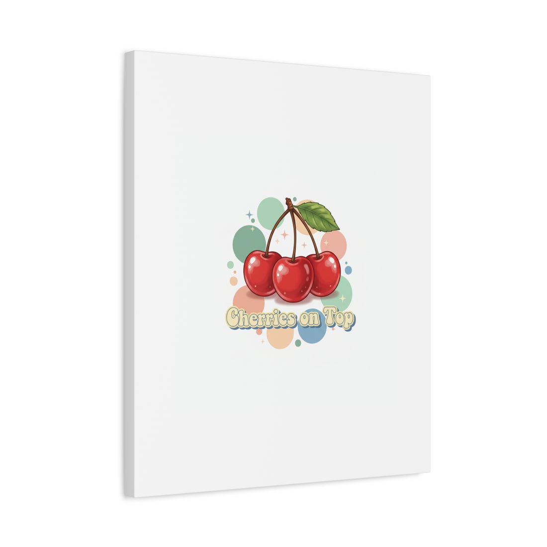 Cherries on Top Canvas | Retro Kawaii Fruit Wall Art