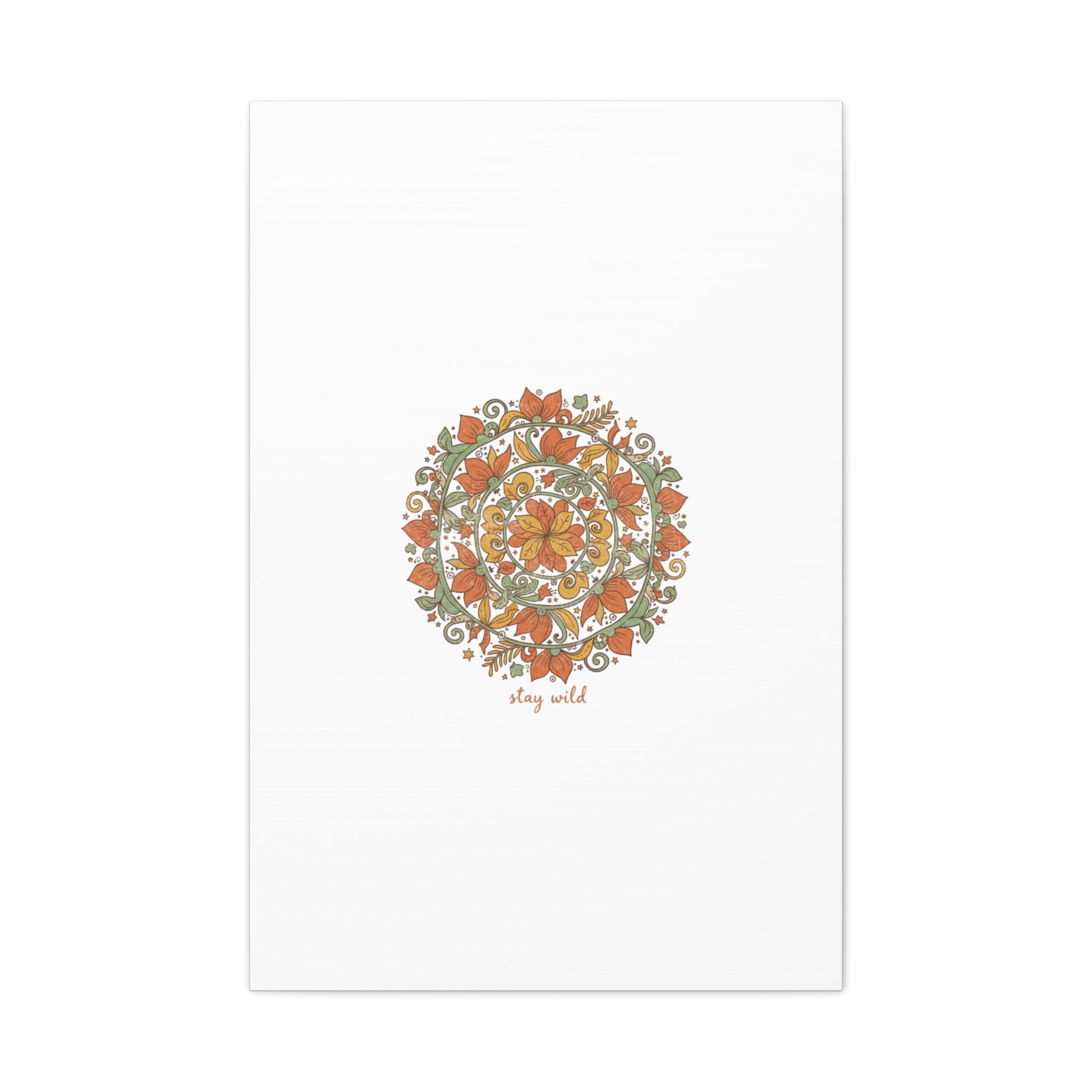 Stay Wild Mandala Canvas, Boho Paisley Wall Art | Artisanal Boho Print