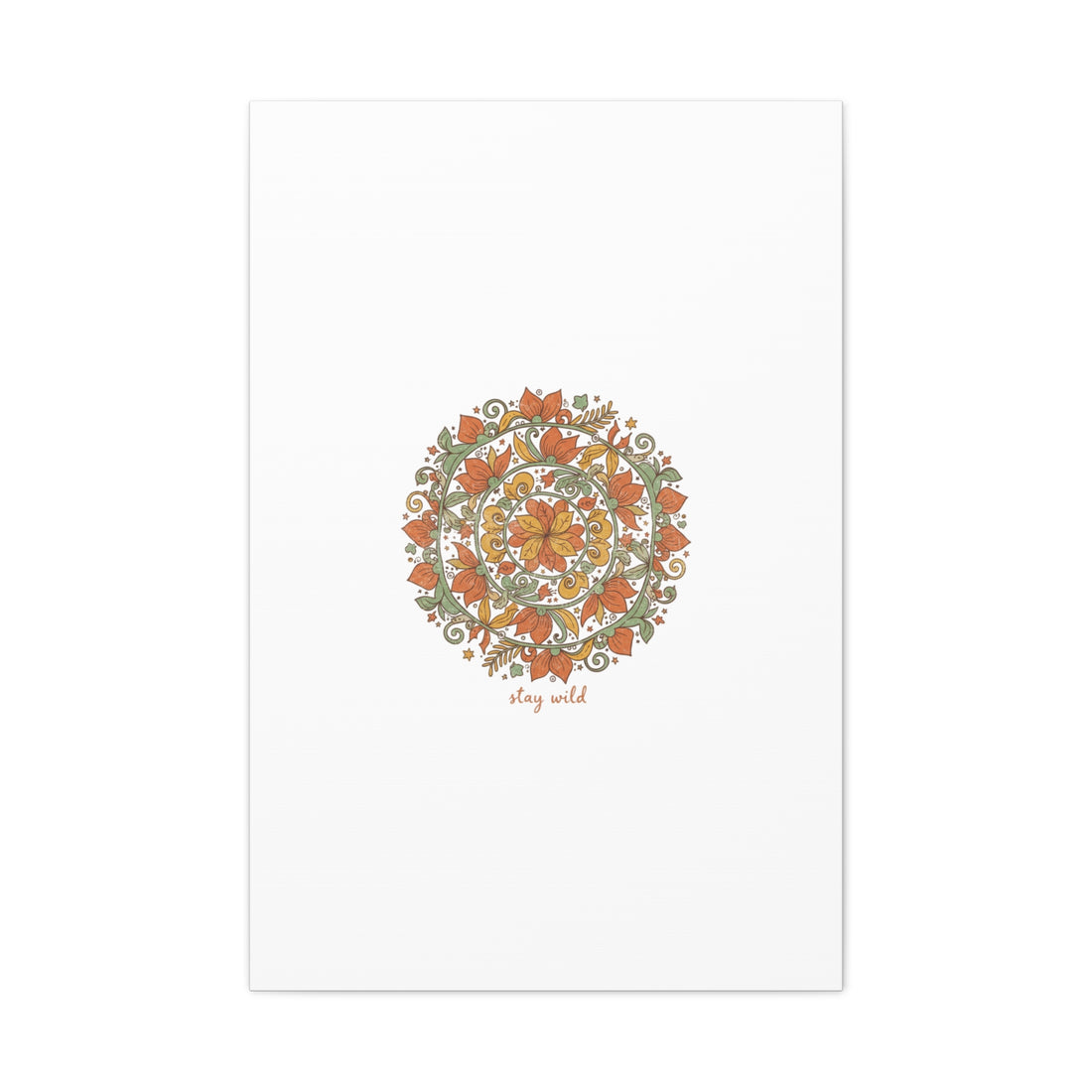 Stay Wild Mandala Canvas, Boho Paisley Wall Art | Artisanal Boho Print