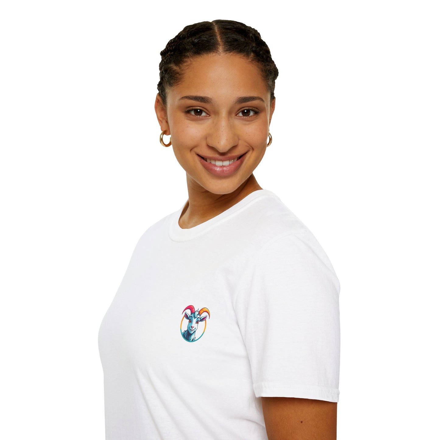 Colorful Goat Design Unisex T-Shirt, Cute Animal Tee, Gift for Goat Lovers, Birthday Shirt, Rainbow Animal Apparel, Fun Casual Outfit