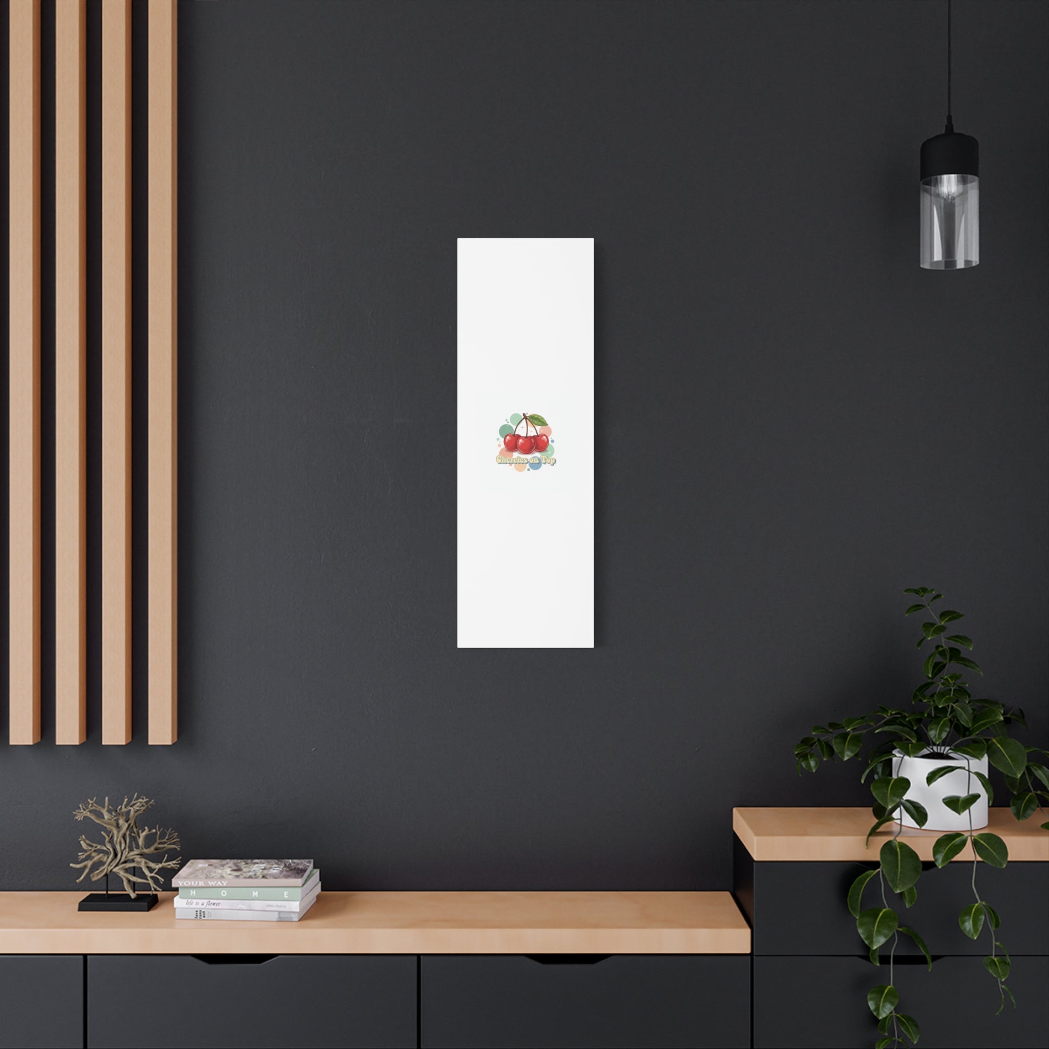 Cherries on Top Canvas | Retro Kawaii Fruit Wall Art