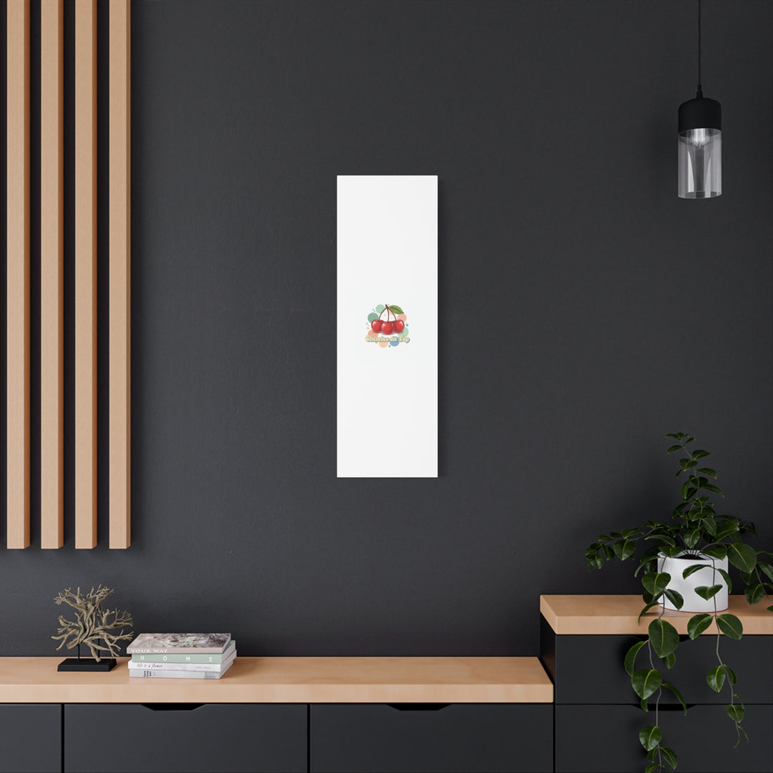 Cherries on Top Canvas | Retro Kawaii Fruit Wall Art