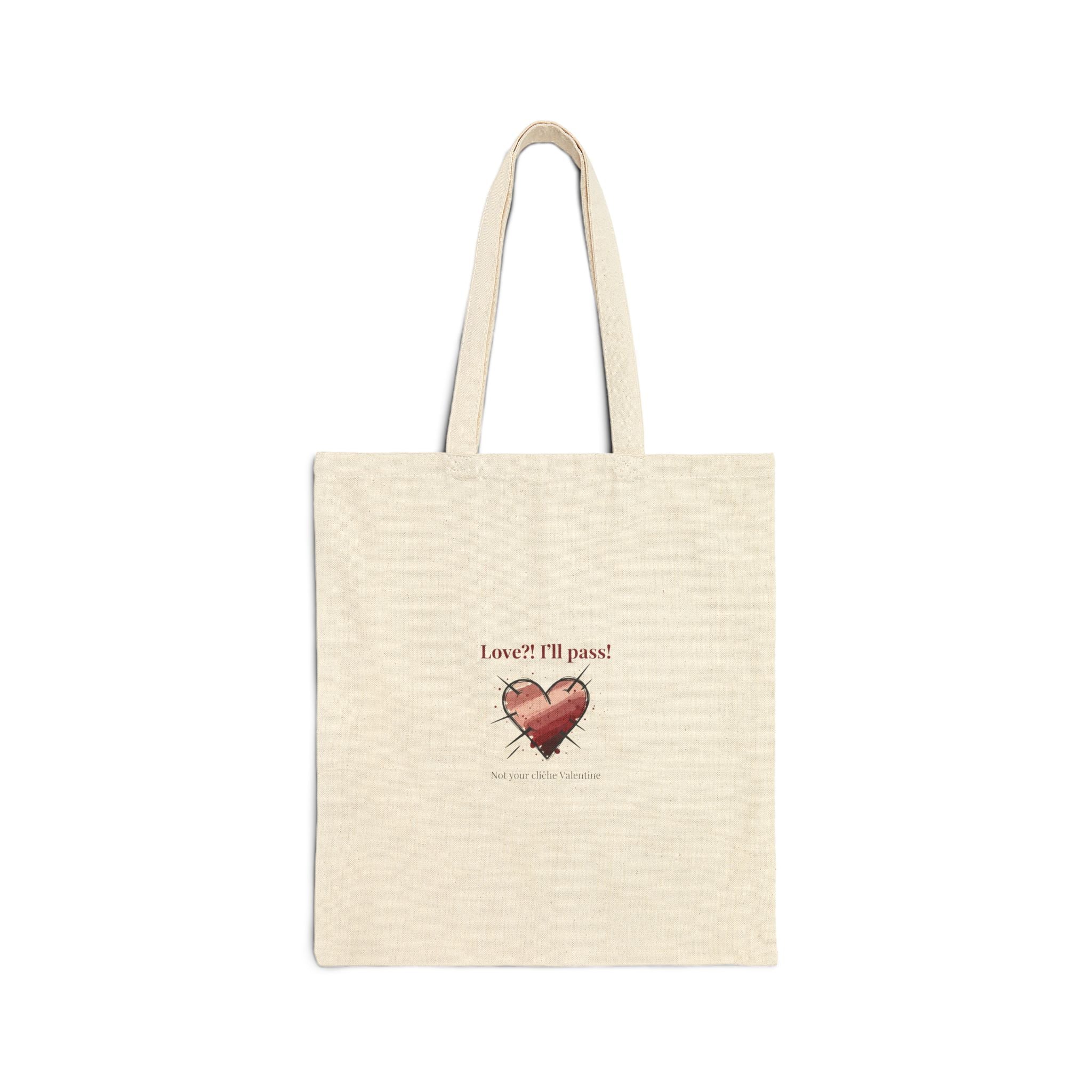 Snarky Broken Heart Tote | Anti Valentine, Edgy Heart Graphic