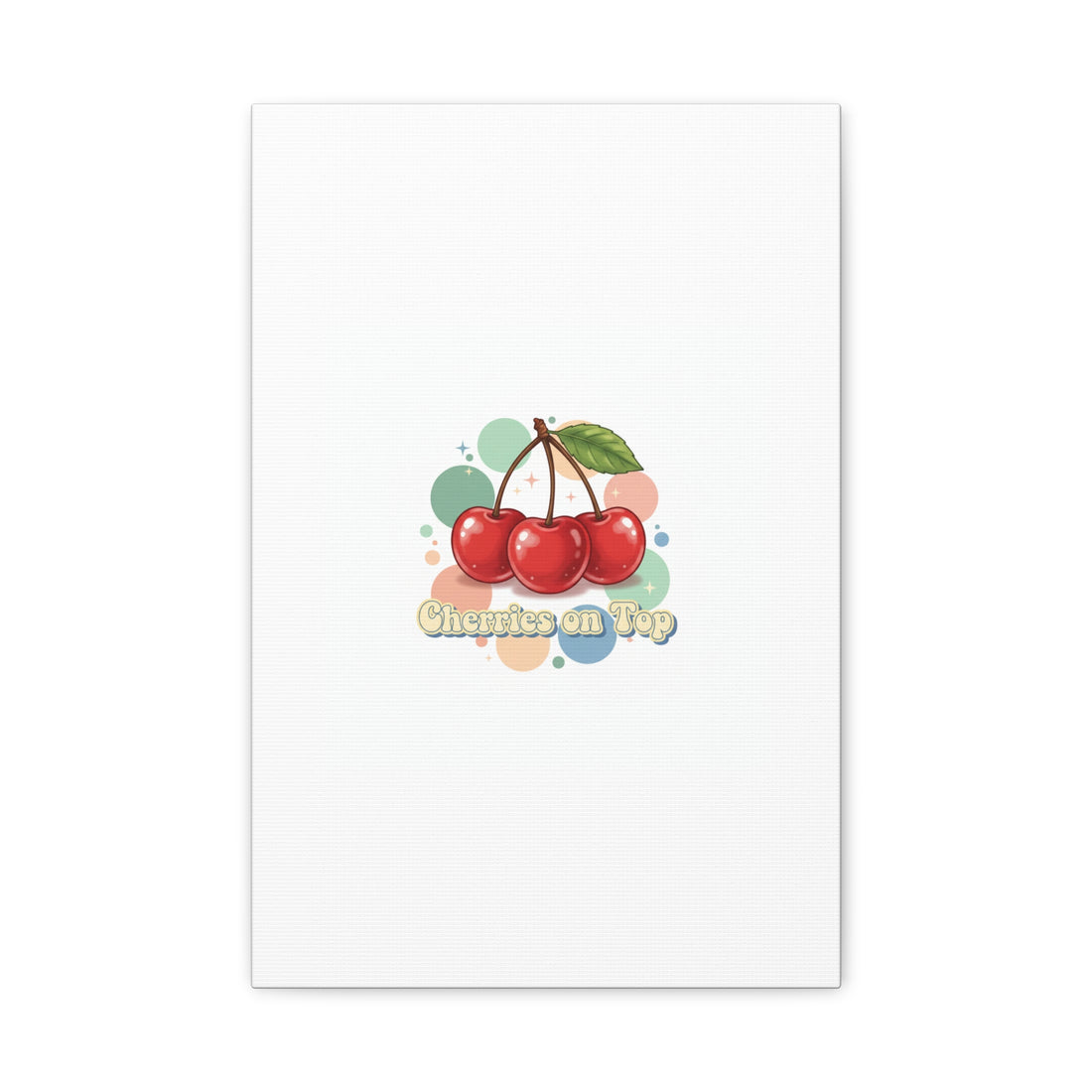 Cherries on Top Canvas | Retro Kawaii Fruit Wall Art