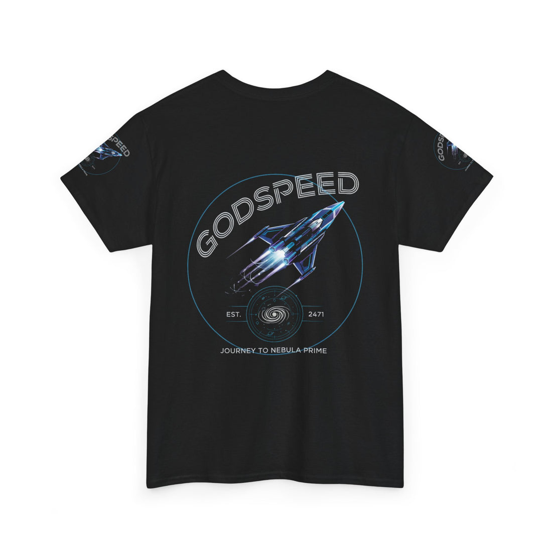 Rocket Space Unisex Tee - Godspeed to the Stars Design - Goat Corp