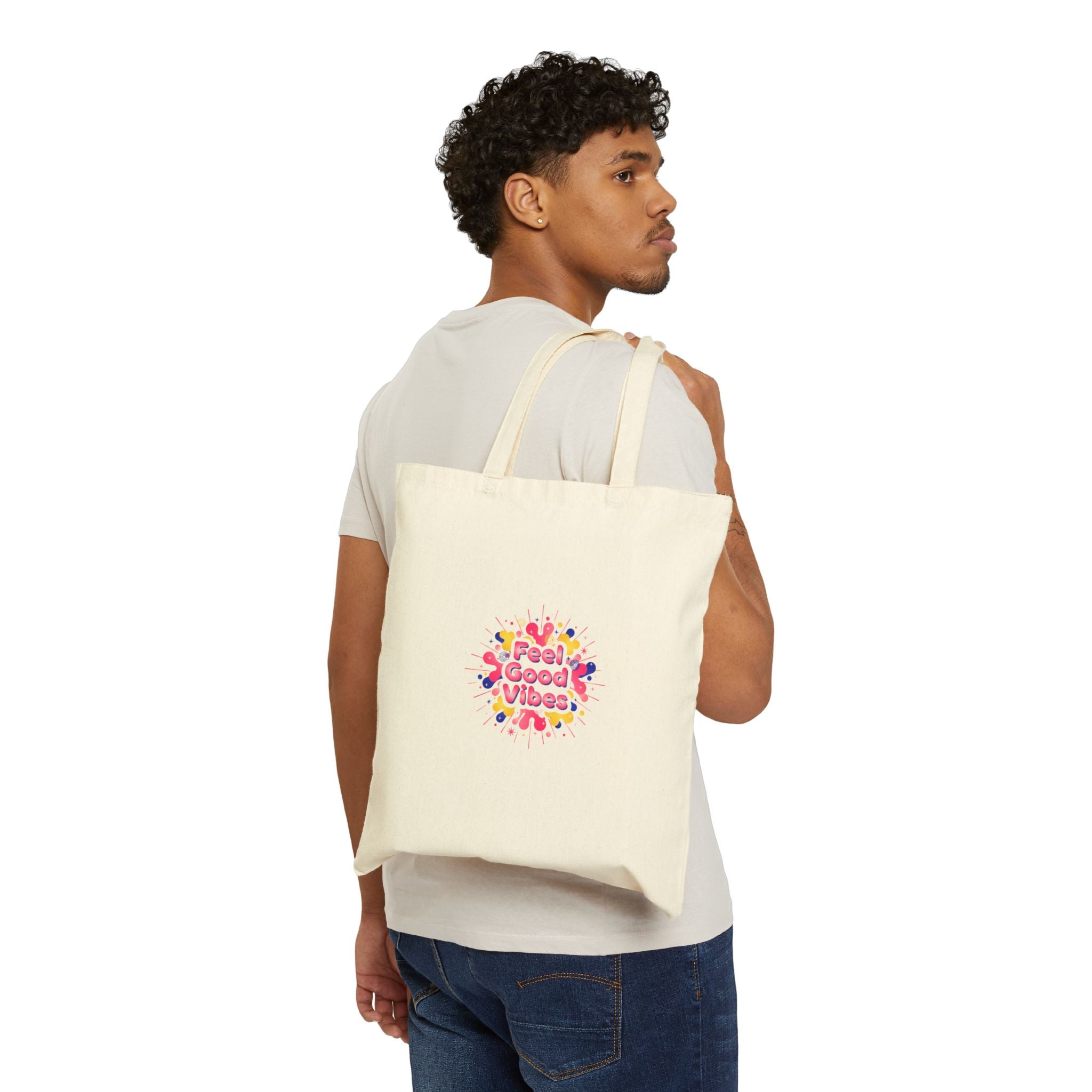 Feel Good Vibes Tote | dopamine decor, neon gradient squiggle art