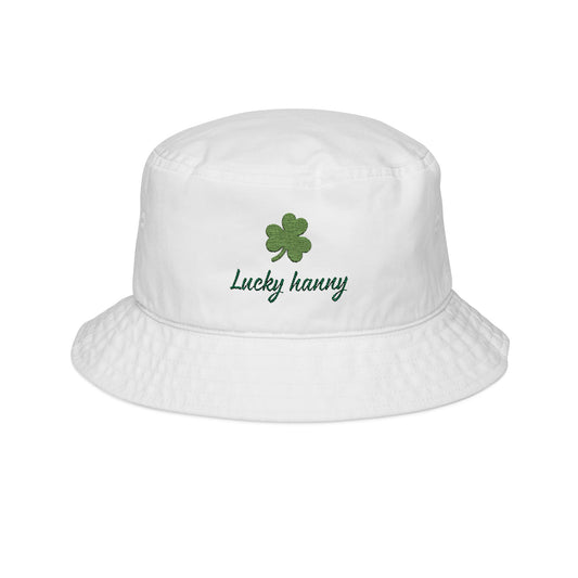 St. Patrick's Day Bucket Hat, Lucky Charm Hat, Embroidered Hat for Celebrations, Green Clover Accessory, Holiday Gift for Him/Her