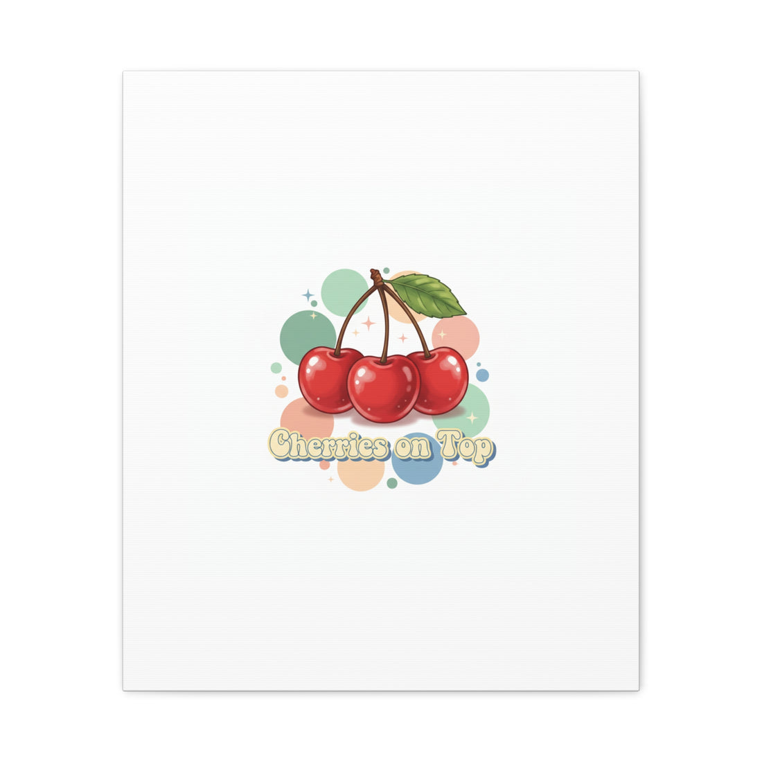 Cherries on Top Canvas | Retro Kawaii Fruit Wall Art