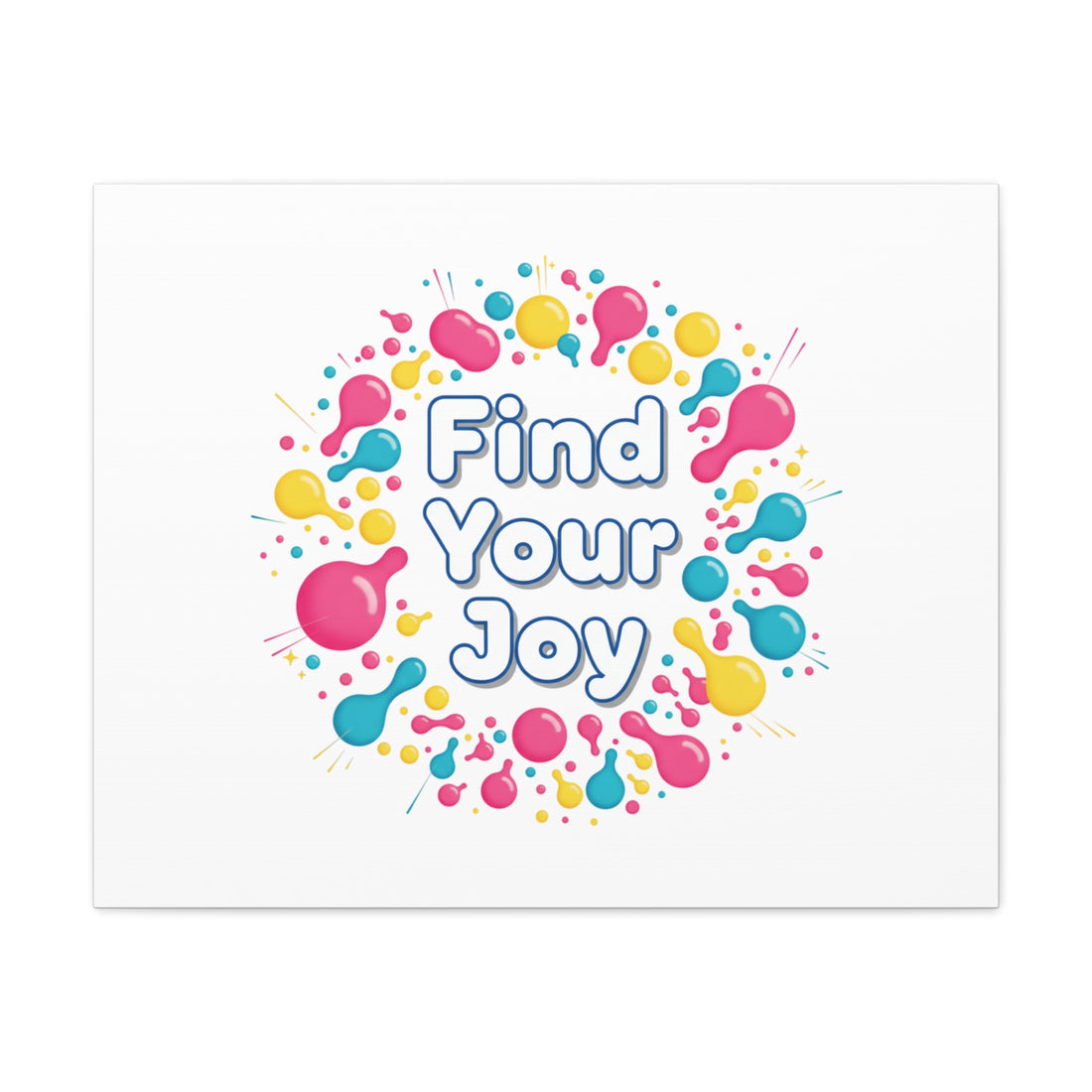 Find Your Joy Canvas | Dopamine Decor, Neon Gradient Squiggle Art
