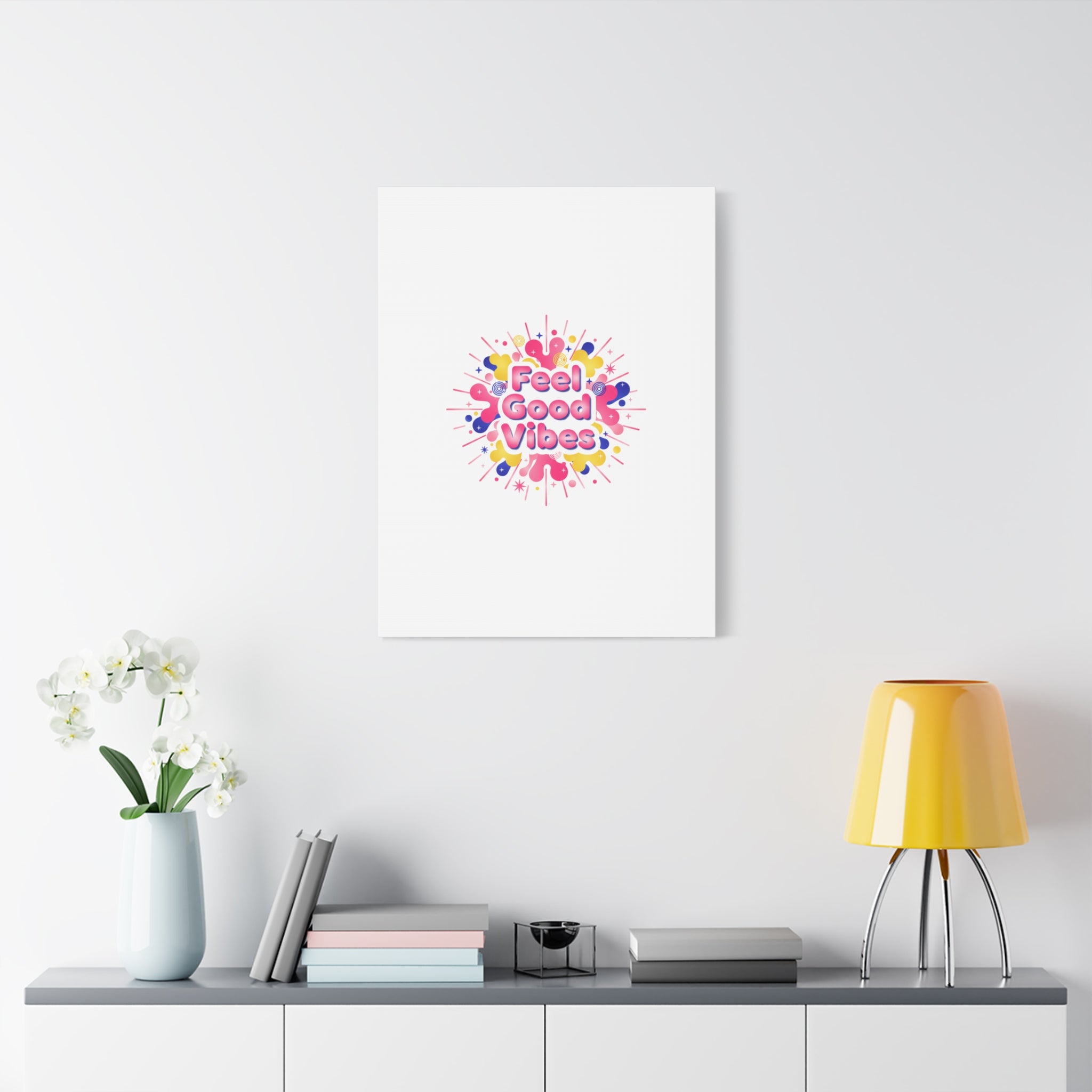 Feel Good Vibes Canvas | Dopamine Decor, Neon Gradient Squishy Art