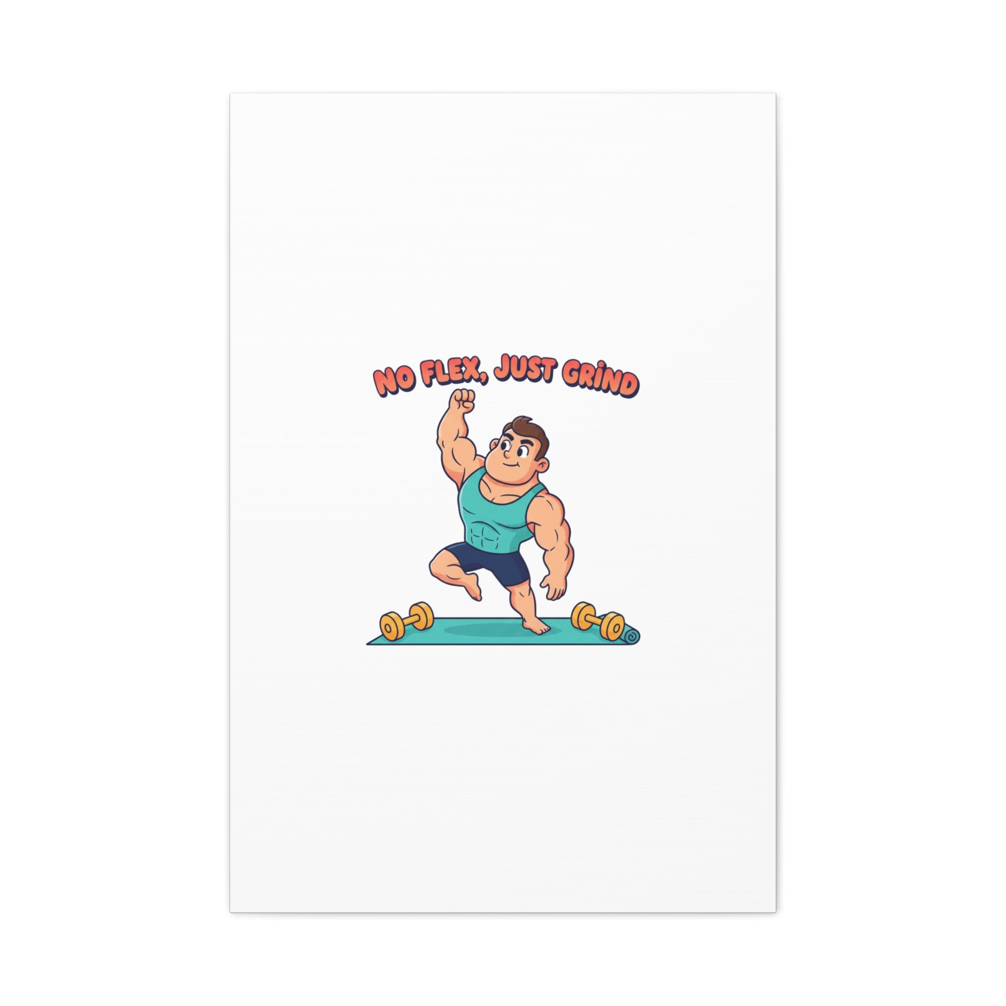 No Flex Just Grind canvas, Gymtimidation humor wall art | start small fitness décor