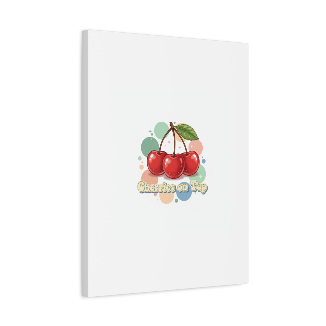 Cherries on Top Canvas | Retro Kawaii Fruit Wall Art