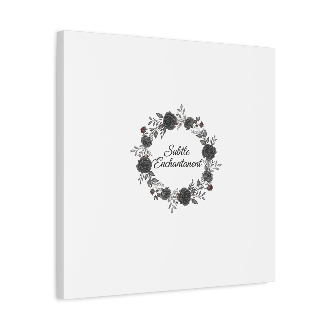 Moon Rose Wreath Canvas, Romantic Gothic Lite, Soft Goth Floral Wall Art