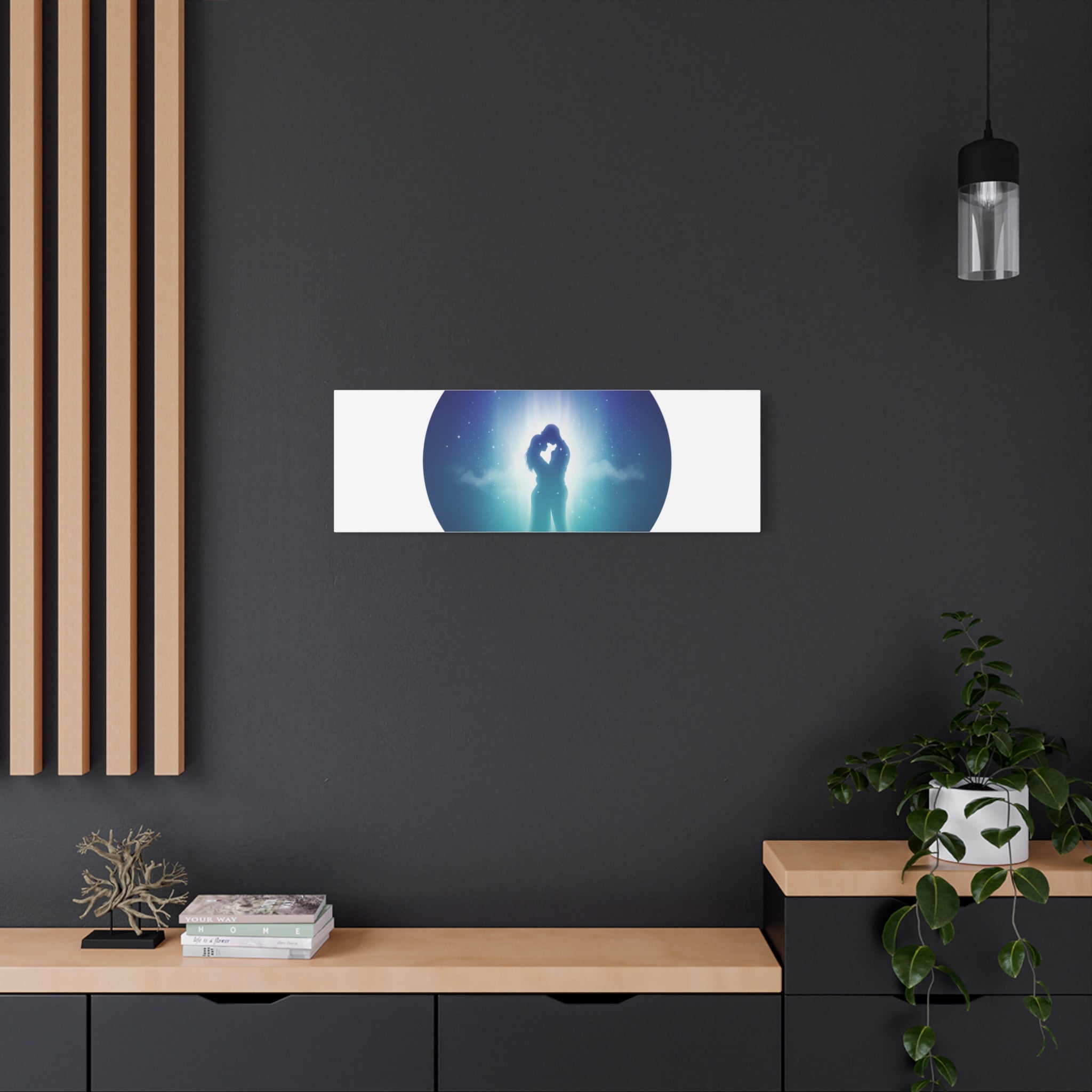 Dreamy Nightscape Canvas | Afterlight Atmospheric Print, Luminous Night Bloom
