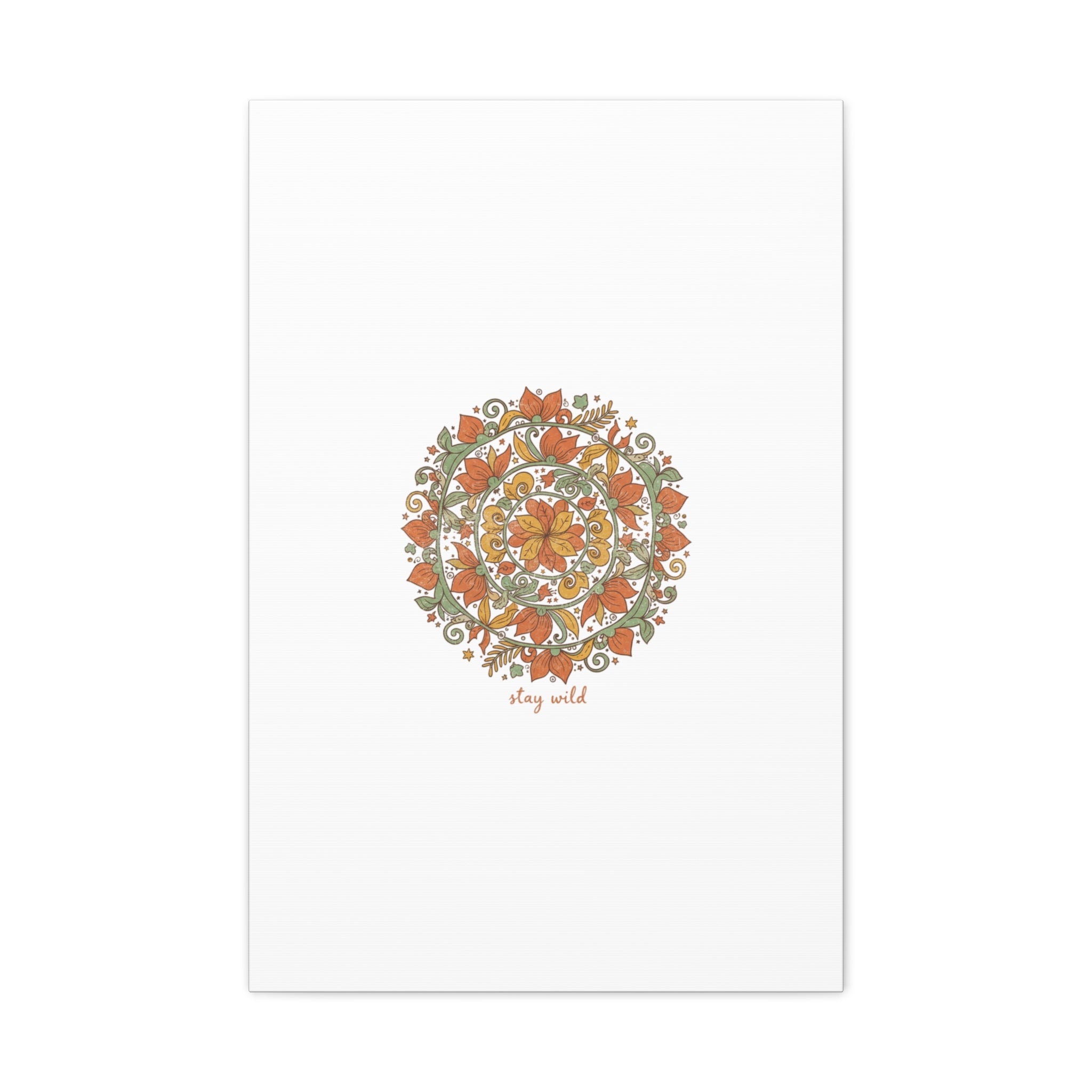 Stay Wild Mandala Canvas, Boho Paisley Wall Art | Artisanal Boho Print