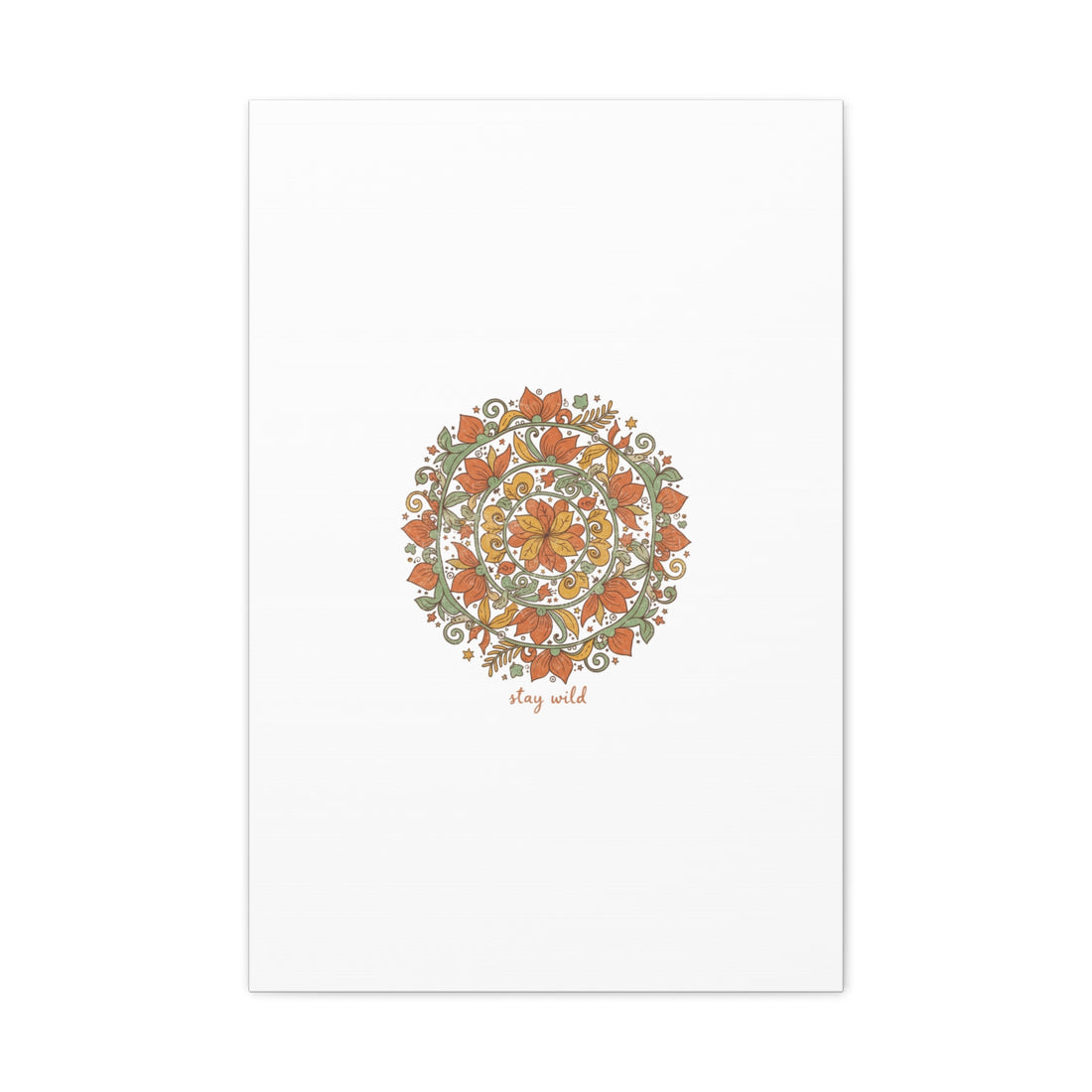 Stay Wild Mandala Canvas, Boho Paisley Wall Art | Artisanal Boho Print