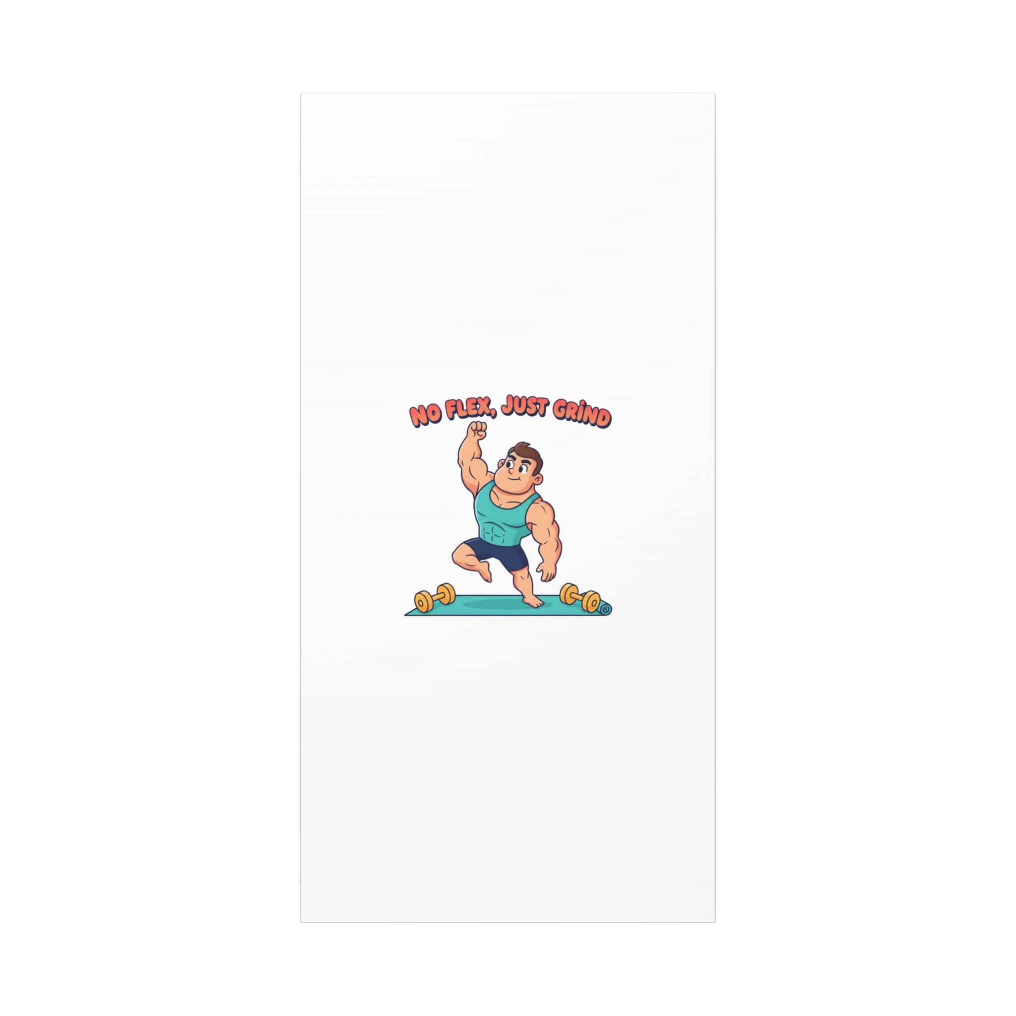 No Flex Just Grind canvas, Gymtimidation humor wall art | start small fitness décor