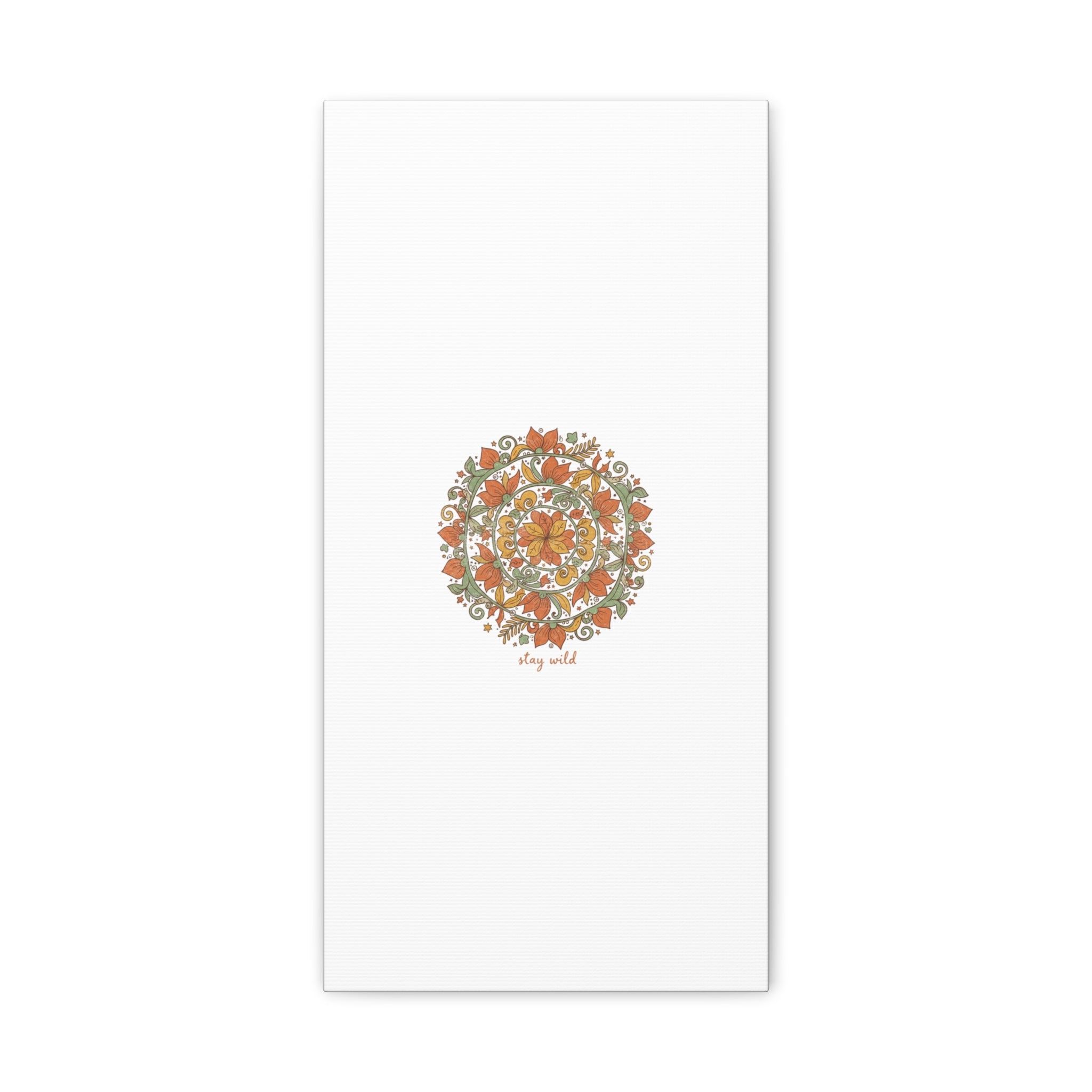 Stay Wild Mandala Canvas, Boho Paisley Wall Art | Artisanal Boho Print