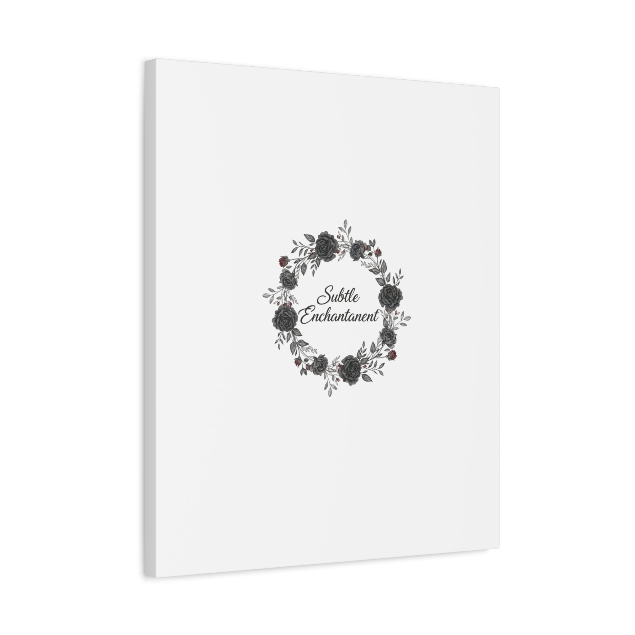 Moon Rose Wreath Canvas, Romantic Gothic Lite, Soft Goth Floral Wall Art