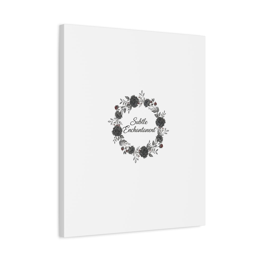 Moon Rose Wreath Canvas, Romantic Gothic Lite, Soft Goth Floral Wall Art