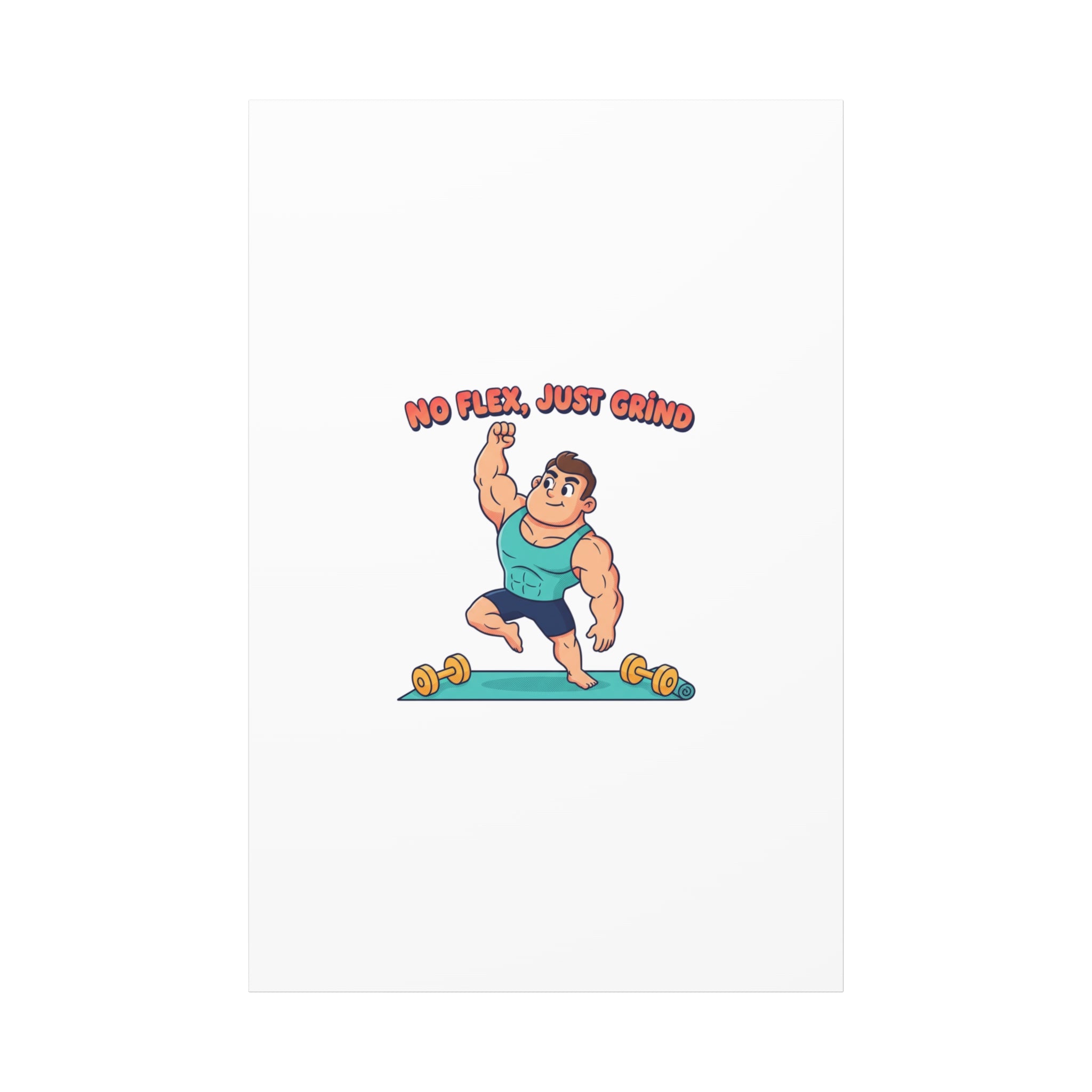No Flex Just Grind canvas, Gymtimidation humor wall art | start small fitness décor