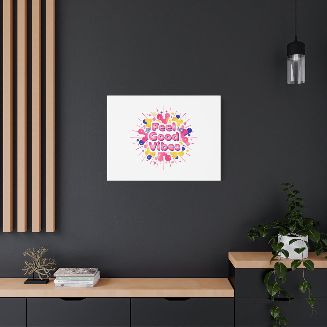 Feel Good Vibes Canvas | Dopamine Decor, Neon Gradient Squishy Art