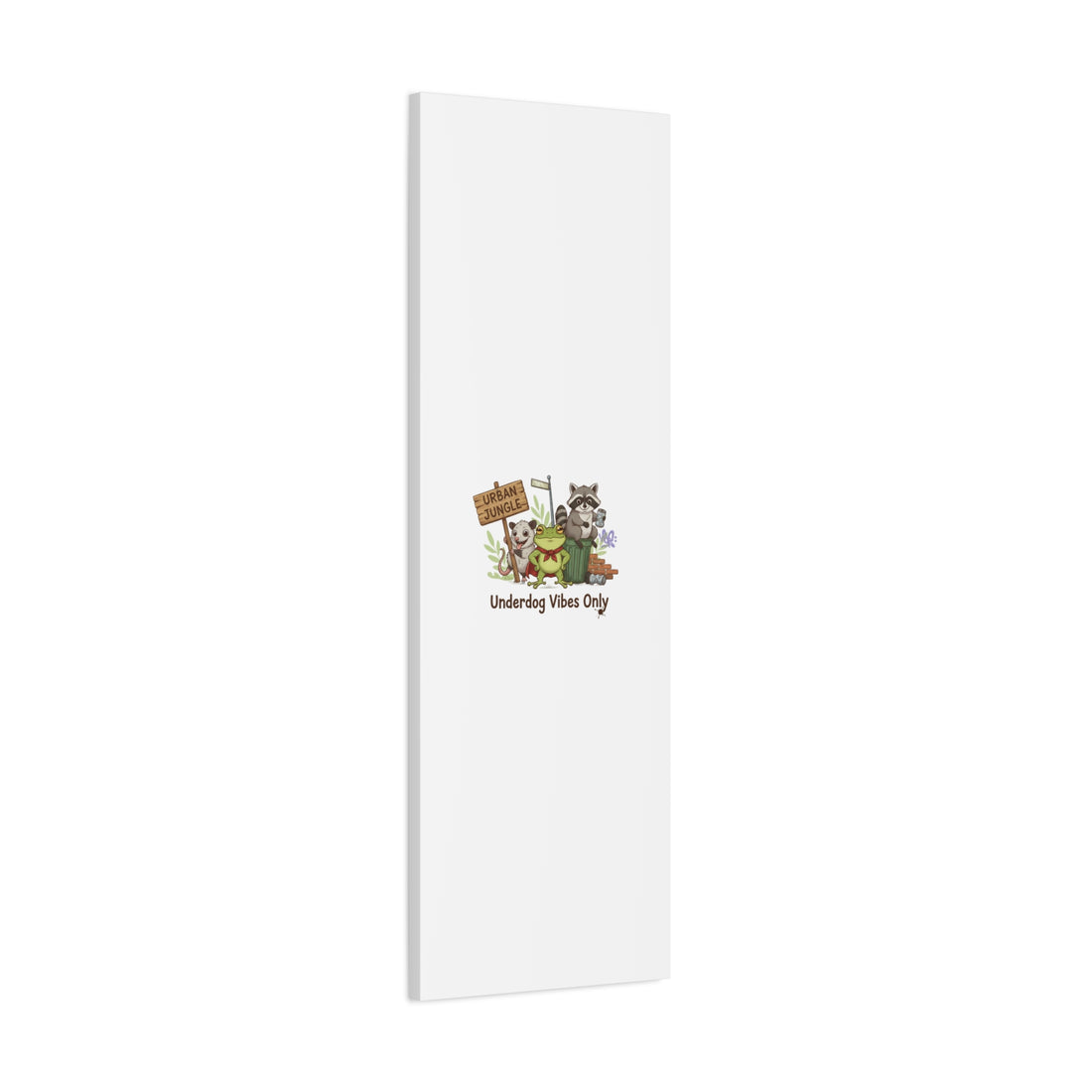 Underdog Vibes Only Canvas | Trash Panda Raccoon Frog Possum Art, goofy critter meme