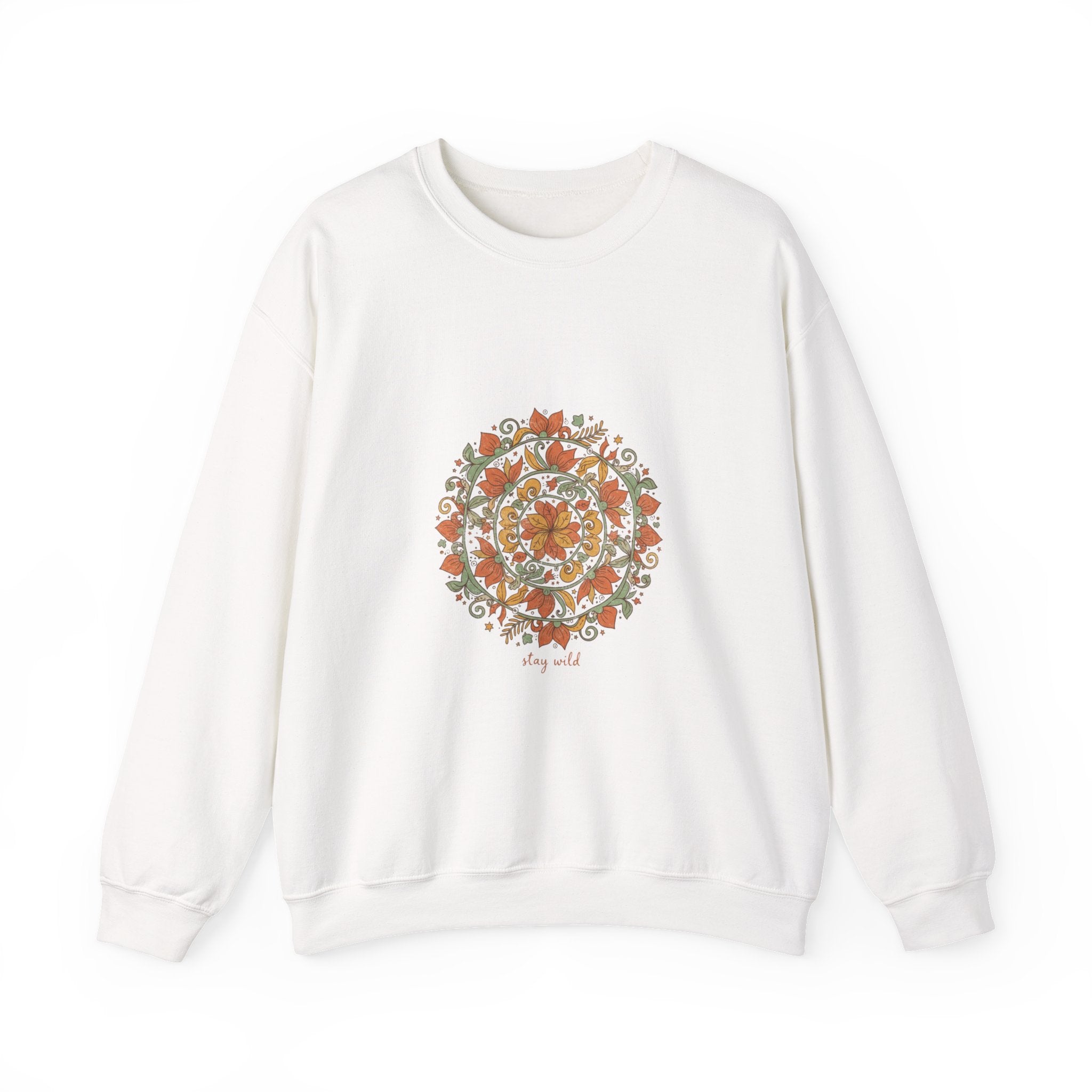 Boho Mandala Sweatshirt, mandala pattern print, vintage paisley design
