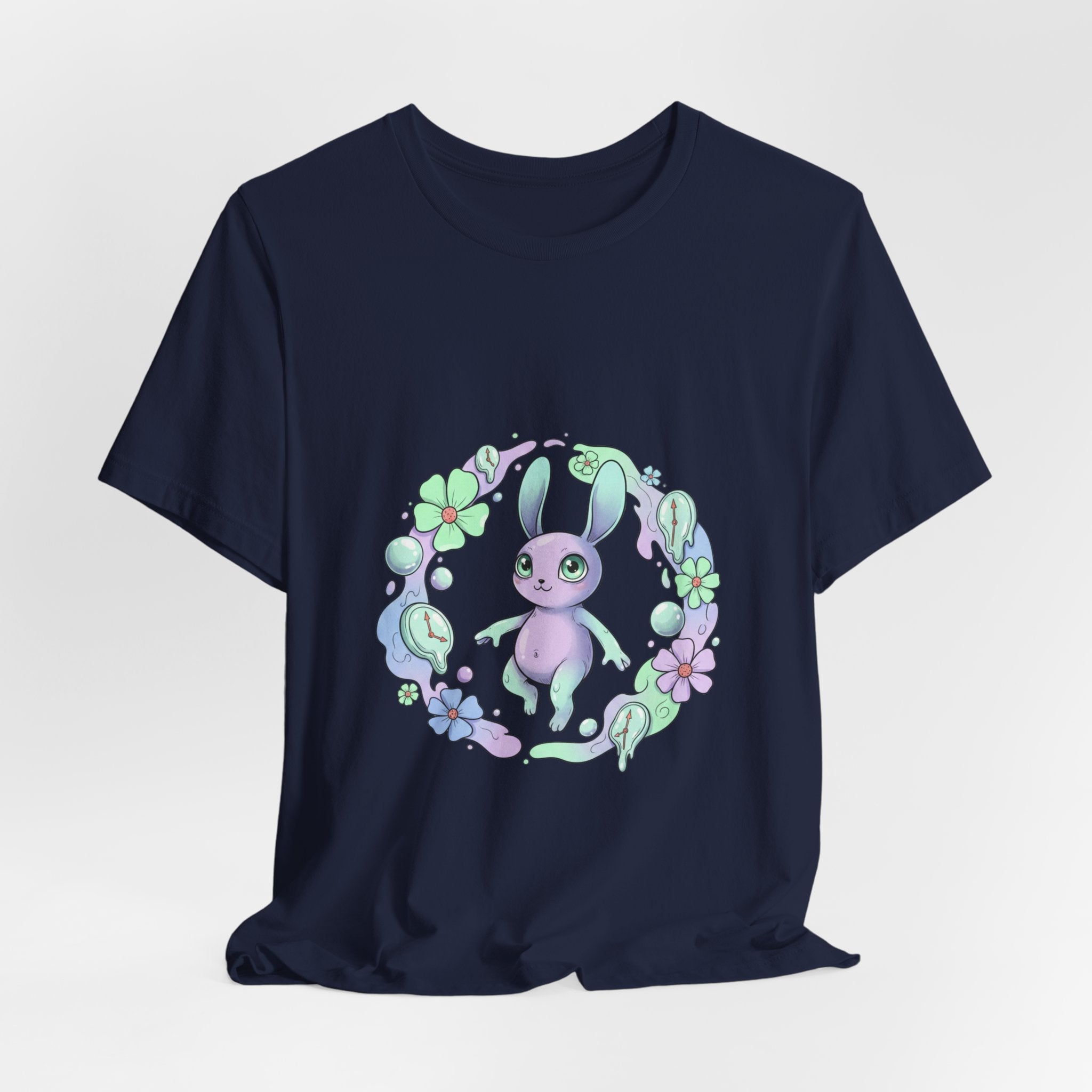 Pastel Bunny Wreath Tee | micro-surrealism, weirdcore graphic