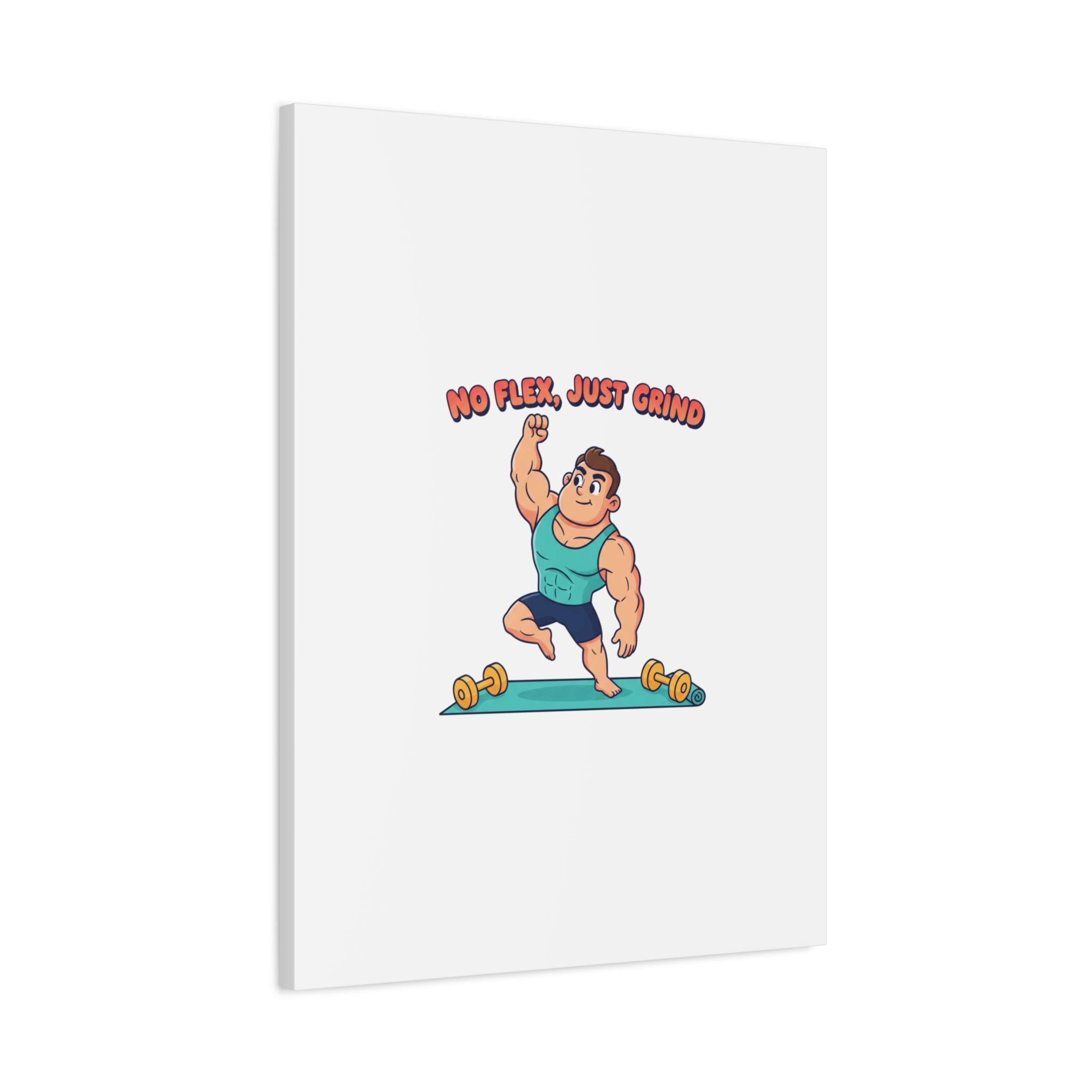 No Flex Just Grind canvas, Gymtimidation humor wall art | start small fitness décor