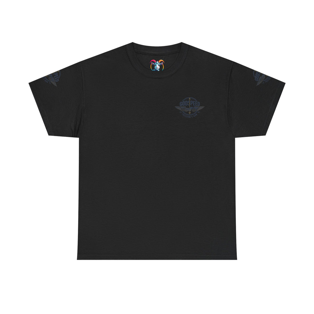 Godspeed Freedom Run Unisex Heavy Cotton Tee, Classic Graphic T-Shirt, Casual Wear, Gift for Runners, Vintage Style Apparel - Goat Corp