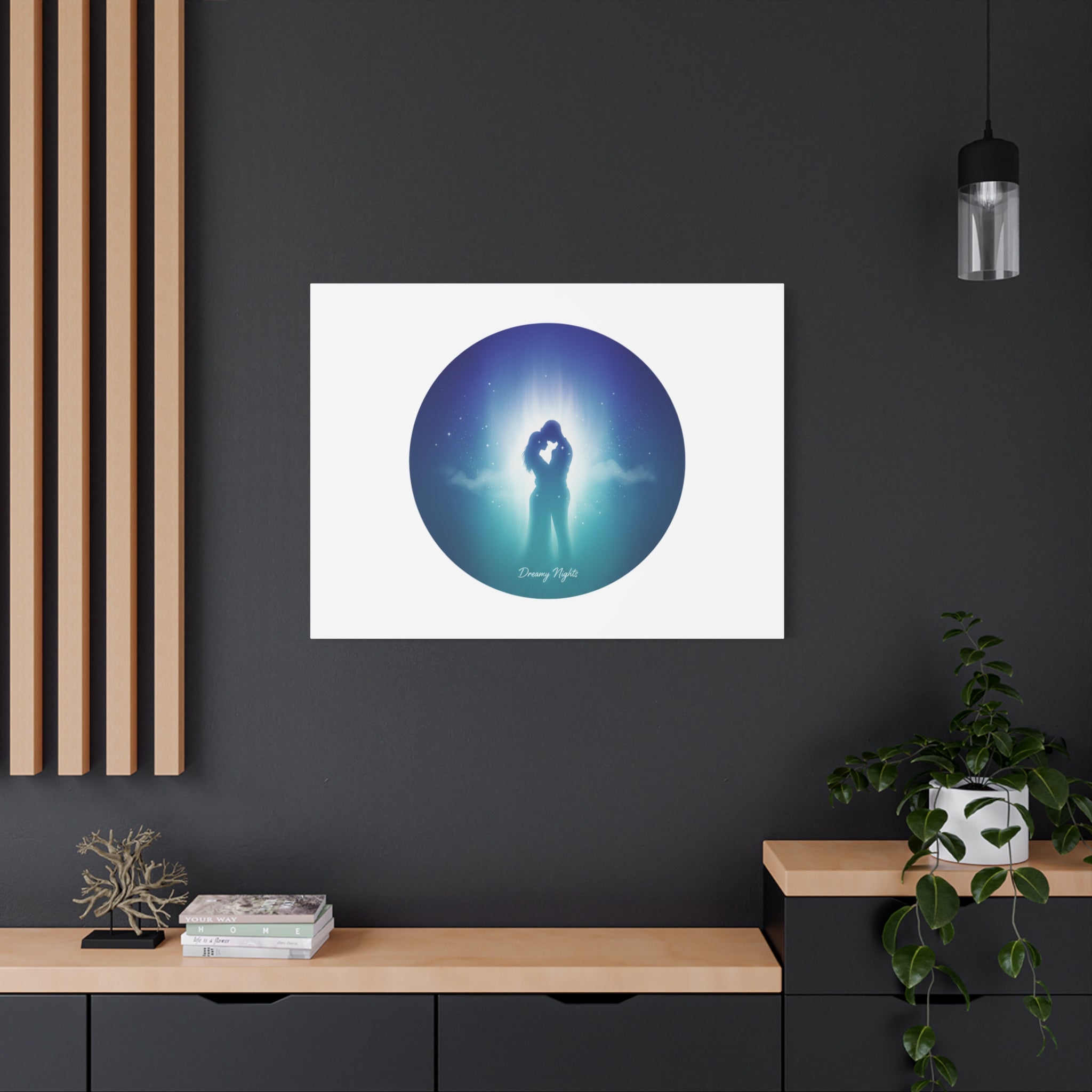 Dreamy Nightscape Canvas | Afterlight Atmospheric Print, Luminous Night Bloom