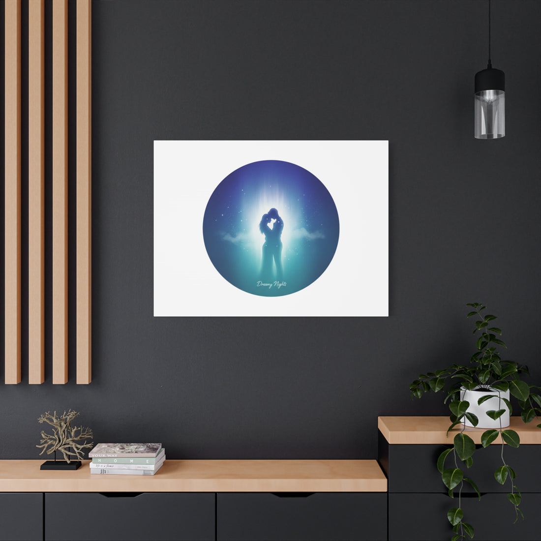 Dreamy Nightscape Canvas | Afterlight Atmospheric Print, Luminous Night Bloom