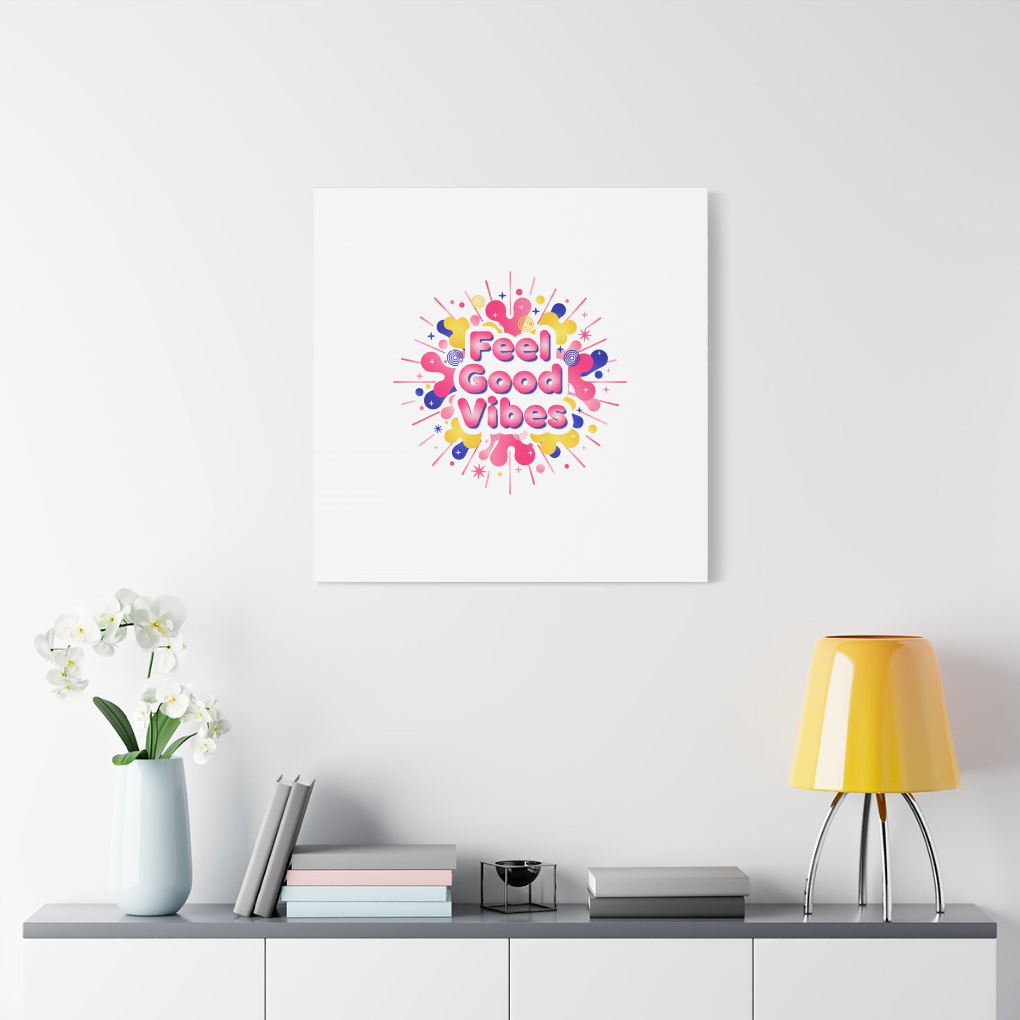 Feel Good Vibes Canvas | Dopamine Decor, Neon Gradient Squishy Art