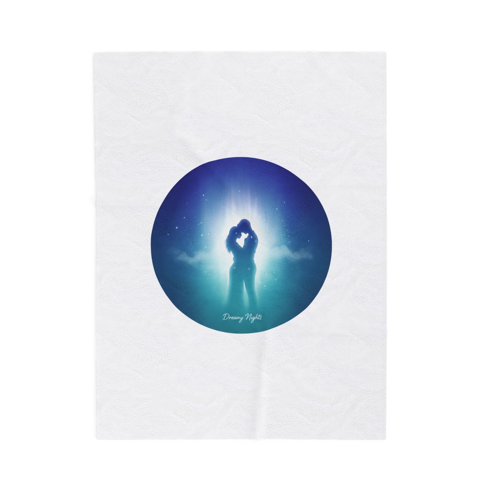 Afterlight Nightscape Couple, Velveteen Plush Blanket | luminous night bloom, cinematic glow