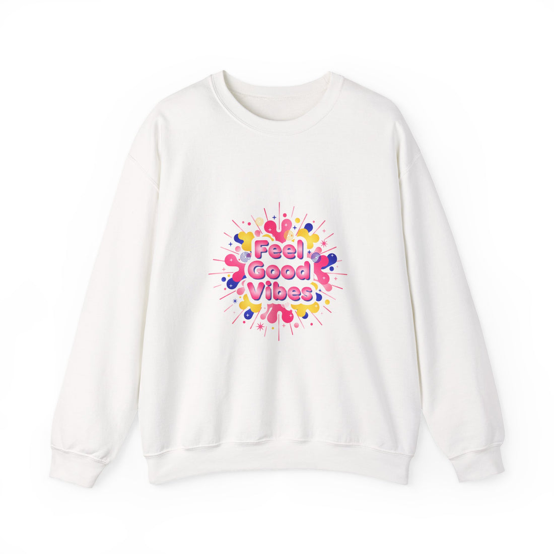 Feel Good Vibes Crewneck Sweatshirt | Dopamine Decor, Neon Gradient Squiggle Art