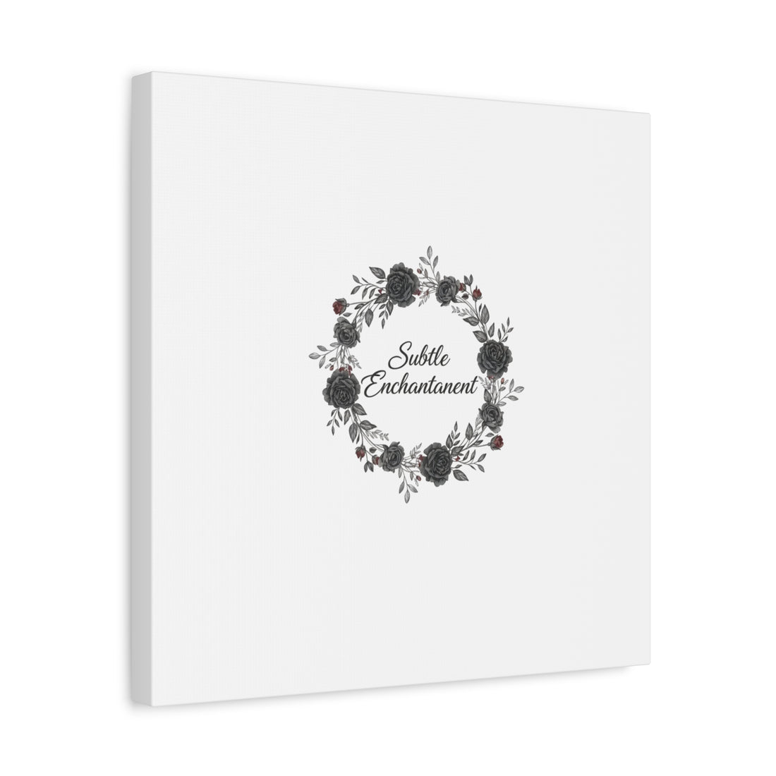 Moon Rose Wreath Canvas, Romantic Gothic Lite, Soft Goth Floral Wall Art